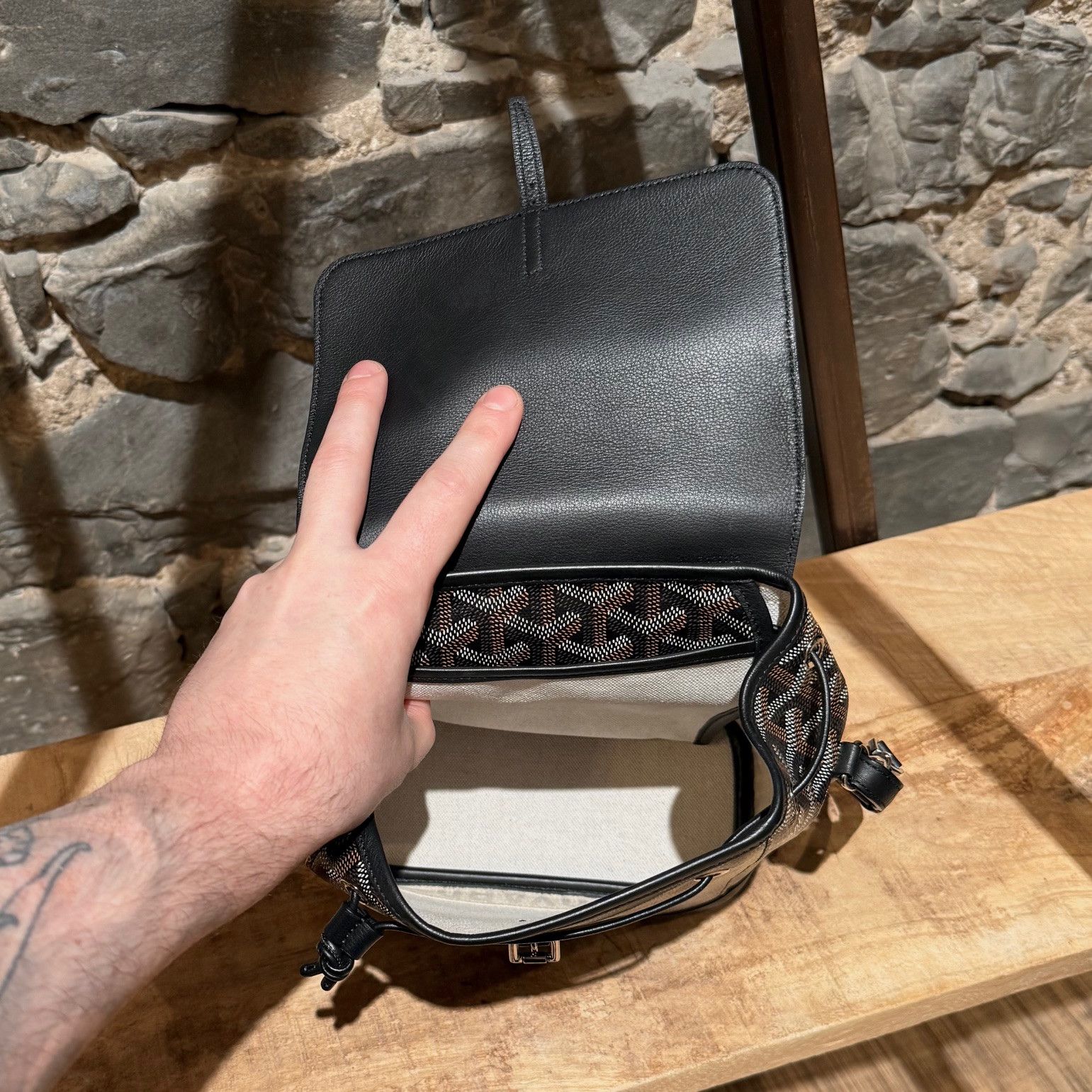 Goyard Goyard 2019 Black Goyardine Mini Alpin Convertible Backpack Size ONE SIZE - 12 Thumbnail