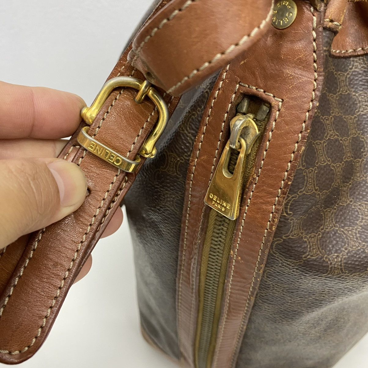 Celine ‼️LASTDROP‼️ CELINE MACADAM BUCKET DRAWSTRING SHOULDER BAG Size ONE SIZE - 10 Thumbnail