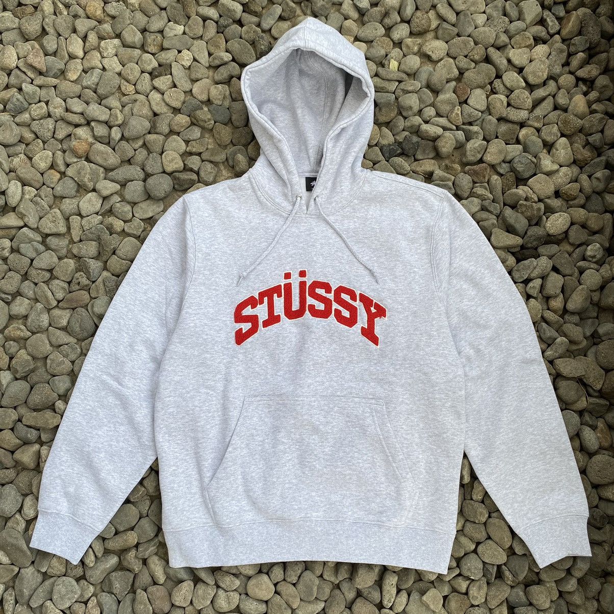 Streetwear × Stussy Stussy Grey Hoodie | Grailed