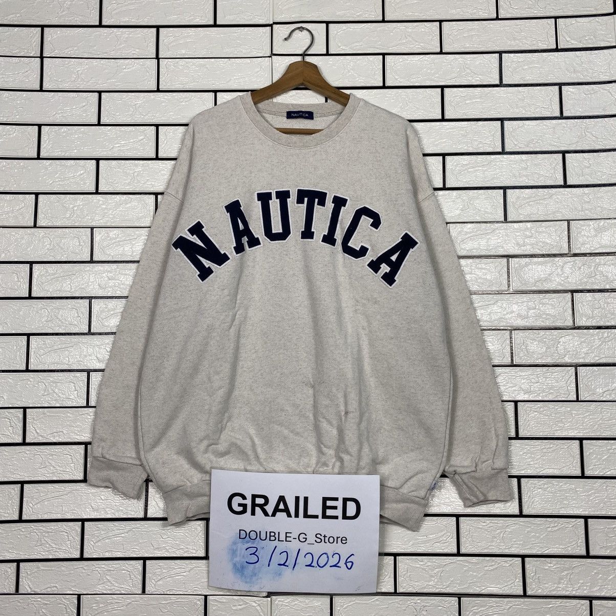 Japanese Brand 📌Vintage Sweatshirt Crewneck Nautica Big Logo Embroidery Size US XL / EU 56 / 4 - 1 Thumbnail