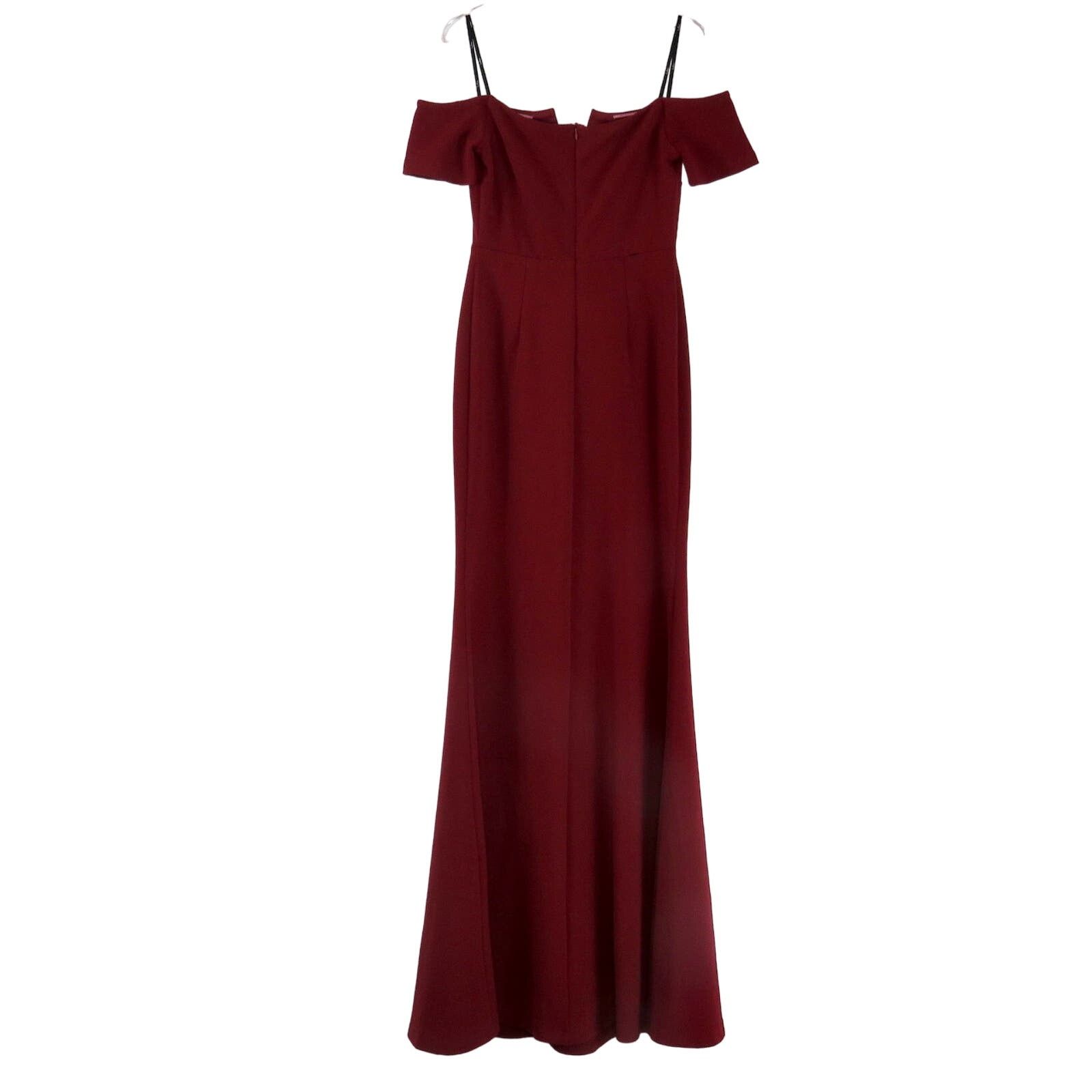 Other Lulus Lynne Burgundy Off-the-Shoulder Maxi Dress Formal Sm Size S / US 4 / IT 40 - 6 Thumbnail