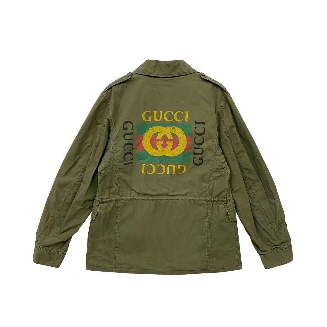 Gucci Gucci Vintage Logo Print Military Parka Size US M / EU 48-50 / 2 - 1 Thumbnail