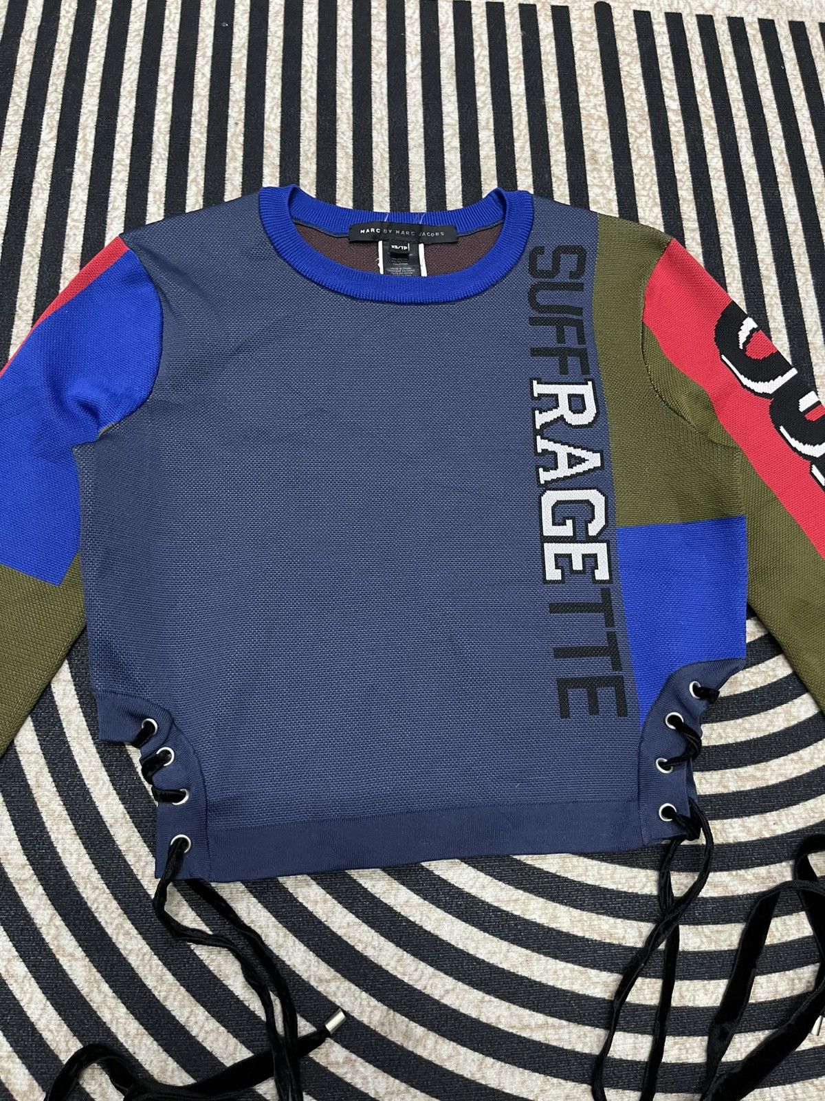 Marc by Marc Jacobs F/W 2015 RUNAWAY MARC JACOBS SUFFRAGETTE LACE UP CROP TOP Size XS / US 0-2 / IT 36-38 - 5 Thumbnail