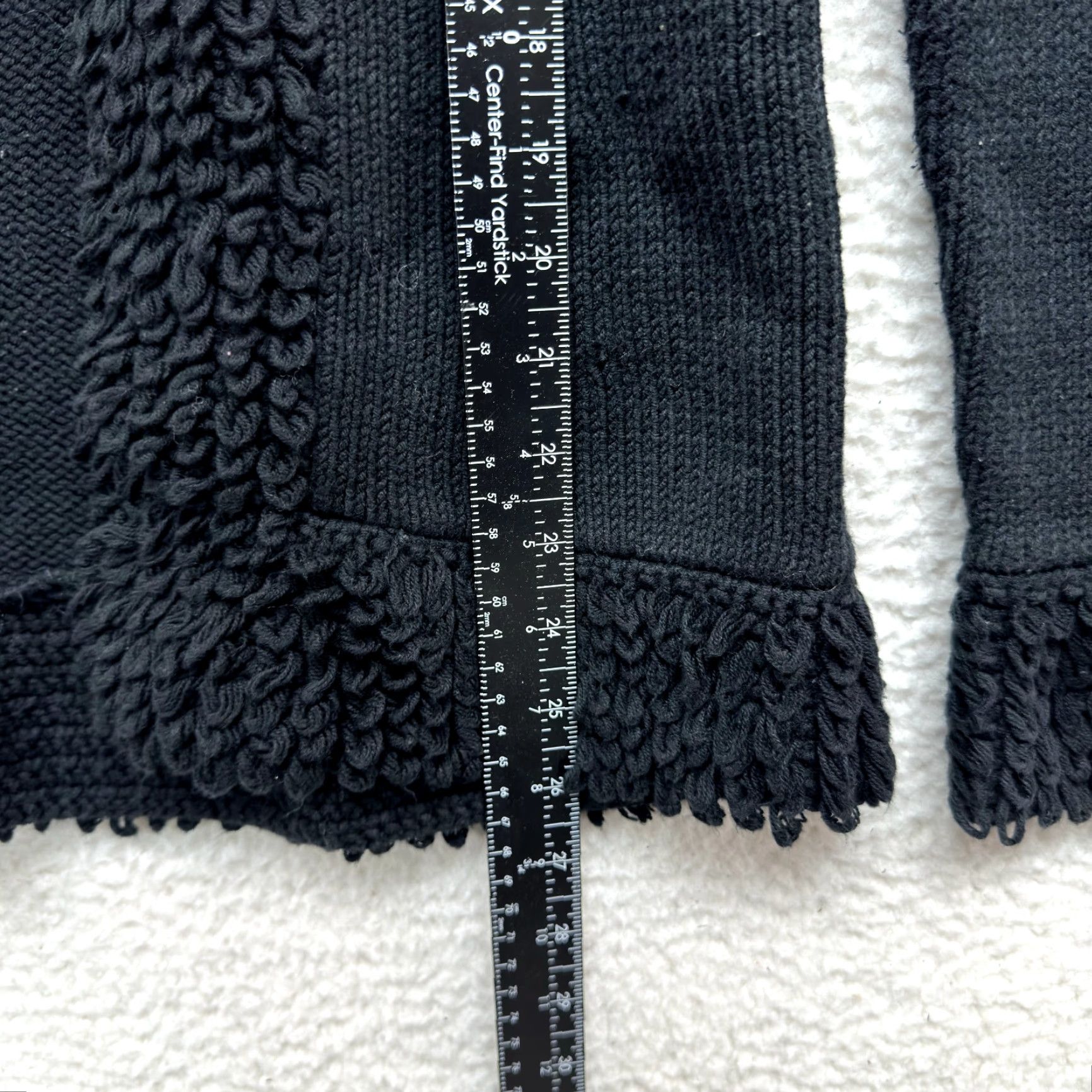 Bcbgmaxazria VINTAGE Y2K Cardigan Sweater Black Medium Shaggy Knit Boho Grunge Fairy Carpet Look Y2K Size M / US 6-8 / IT 42-44 - 6 Thumbnail