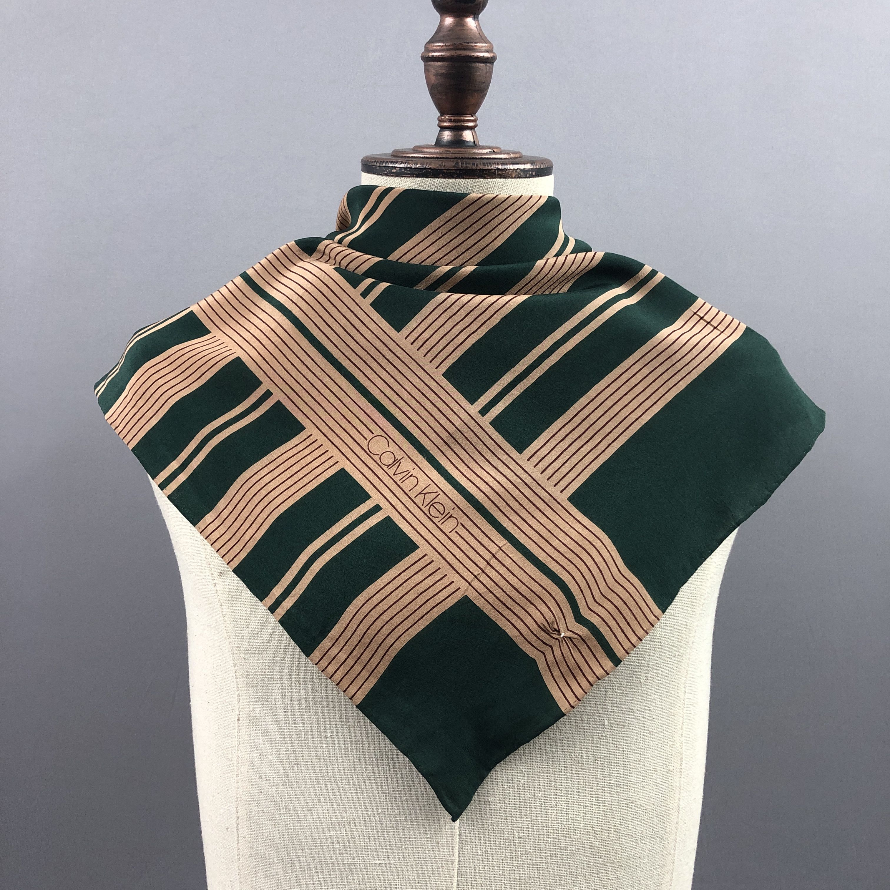 Calvin Klein Vintage Calvin Klein SILK Scarf Twill Stole Wraps Scarves Size ONE SIZE - 2 Thumbnail