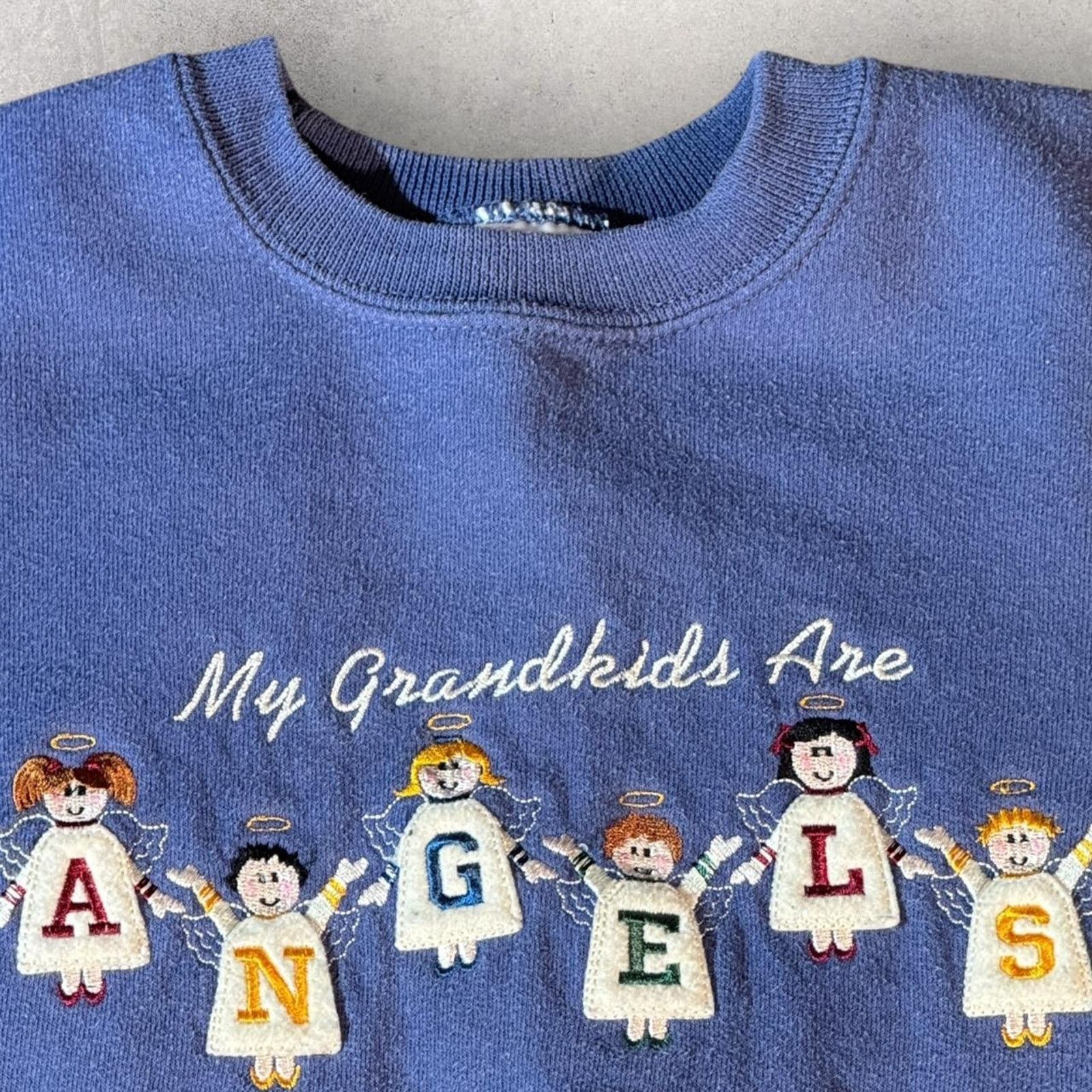 Jerzees Blue "My Grandkids Are Angels" crew sweatshirt Size M / US 6-8 / IT 42-44 - 1 Thumbnail