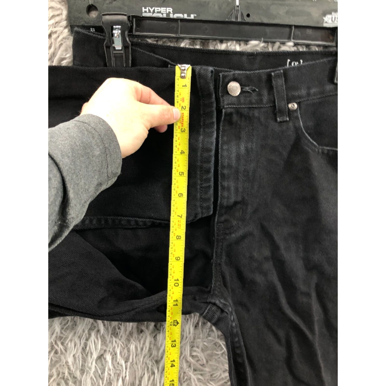 George George Jeans Size 29x30 Mens Mid Rise Dark Wash Black - 5-Pocket Denim Straight Regular Waist Size US 29 - 4 Thumbnail