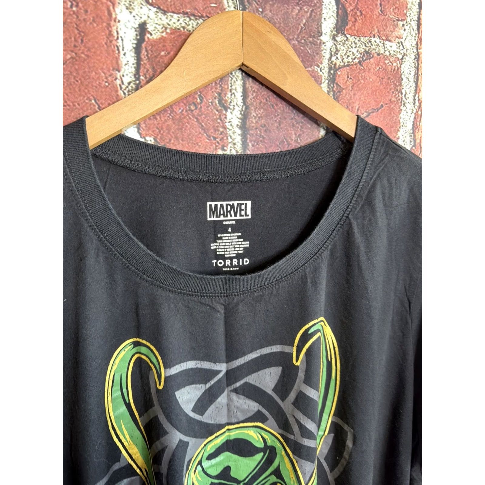 Torrid Torrid Loki Ringer Top T-Shirt 4X Womens Plus Size Black Short Sleeve Round Neck Marvel Comics Cosplay Gift Size XXL / US 16-18 / IT 52-54 - 2 Thumbnail