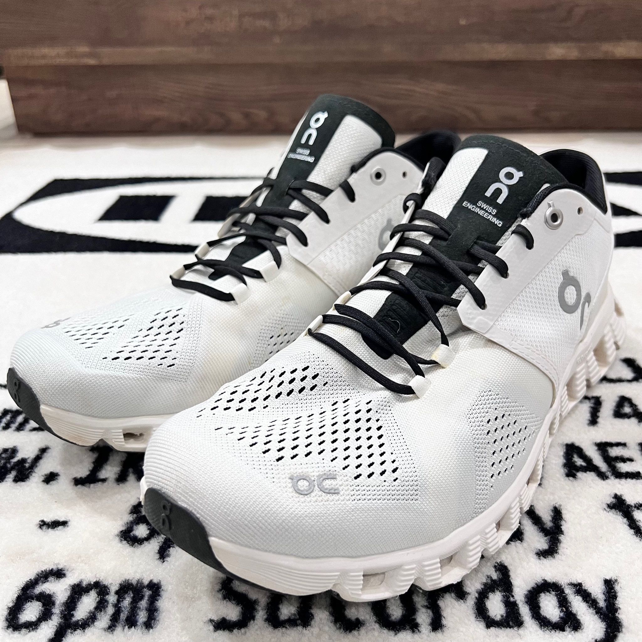 image of On Running Cloud X Men - White Shoes in White Black (Size 11)