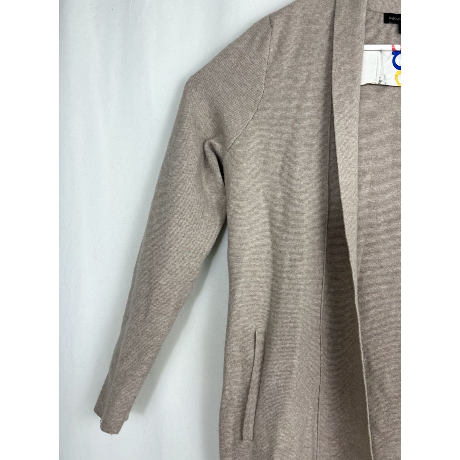 Banana Republic Banana Republic Cardigan Womens Small Open Duster Light Taupe Brown Nylon Polyester Viscose Long Sleeve sweaters Size S / US 4 / IT 40 - 2 Thumbnail