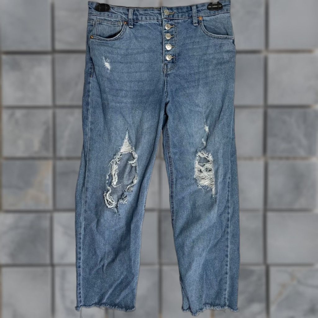 Vintage Wild Fable Jeans Womens High Rise Straight Size 10 Blue Denim Button Fly Belt Loops 5-Pocket No Distressed Cotton Blend Y2K Grunge Minimalist Preppy Size 30" / US 8 / IT 44 - 1 Thumbnail