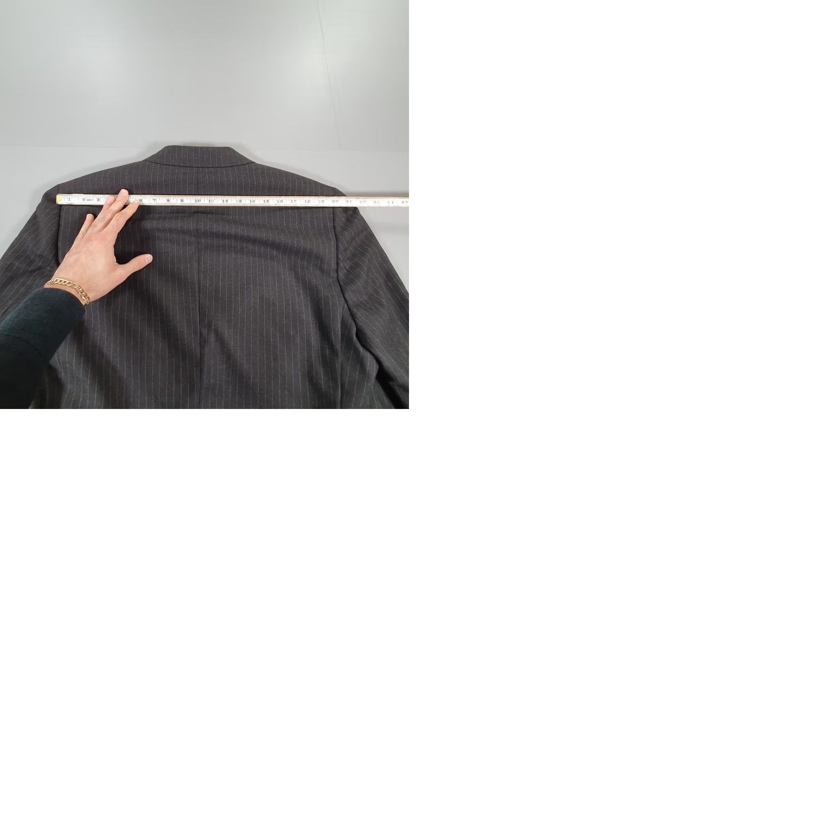 Chester Barrie Chester Barrie Blazer Jacket Mens Grey 44 R Pin Stripe Wool Classic Savile Row Size 44R - 9 Thumbnail