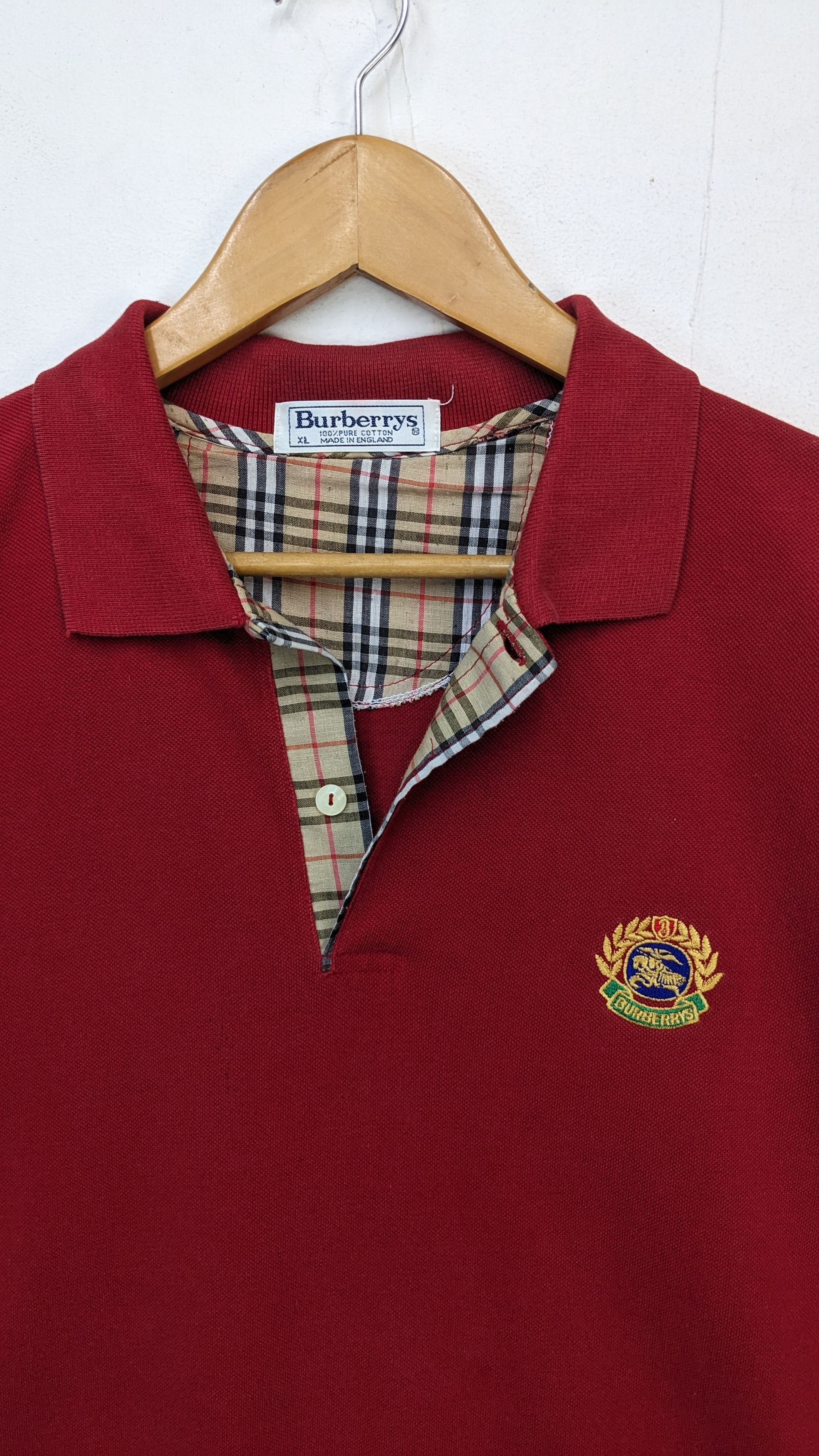 Burberry Vintage Burberrys Made in England Polo Tshirt Size US XL / EU 56 / 4 - 3 Thumbnail