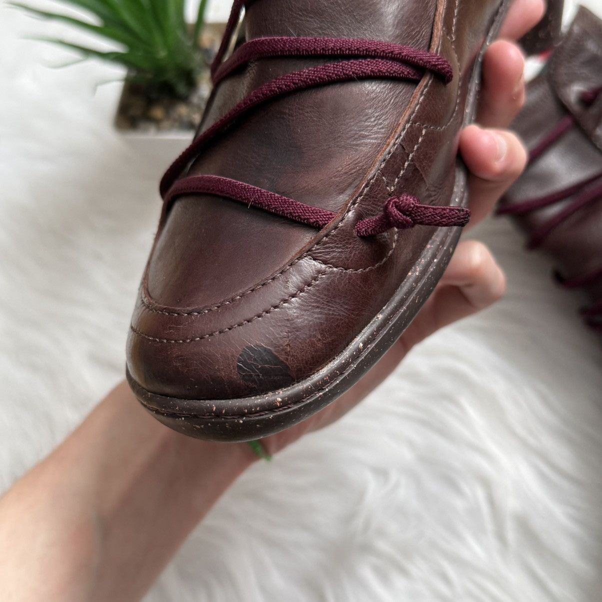 📌 Vintage Camper Leather Rubber Sole Heel Boots
