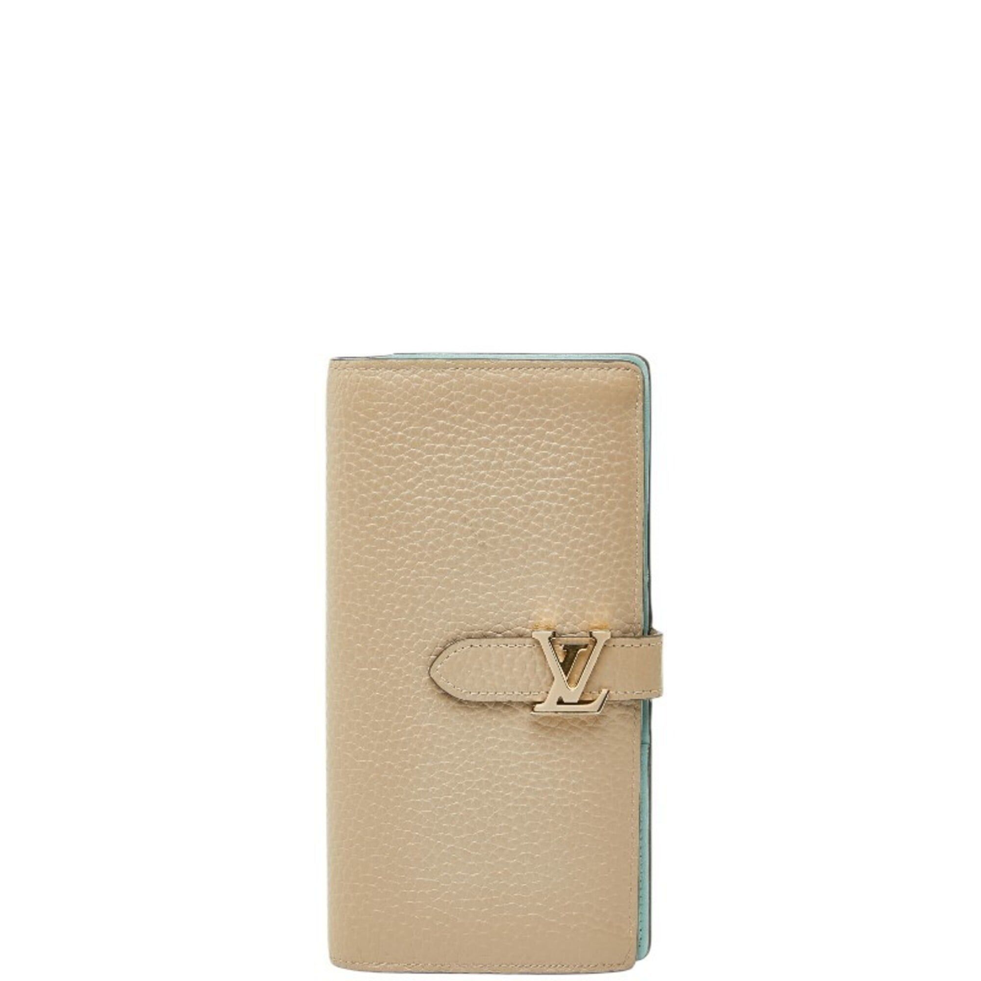 Louis Vuitton Louis Vuitton Vertical Long Wallet, M81367, Beige Taurillon Leather, Women's. Size ONE SIZE - 1 Thumbnail