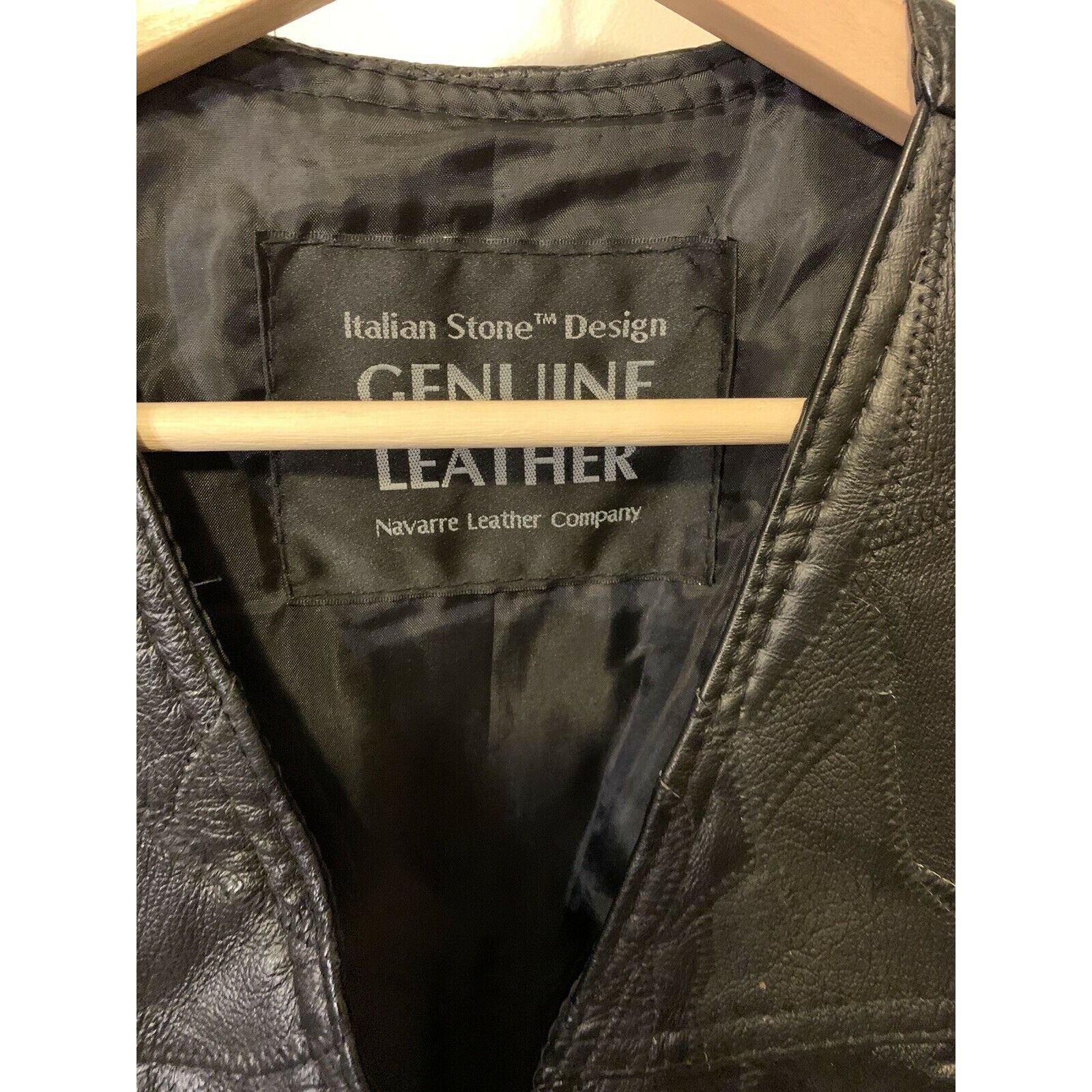 Vintage Italian Stone Design Genuine Leather Vest Sz XL Size US XL / EU 56 / 4 - 2 Thumbnail