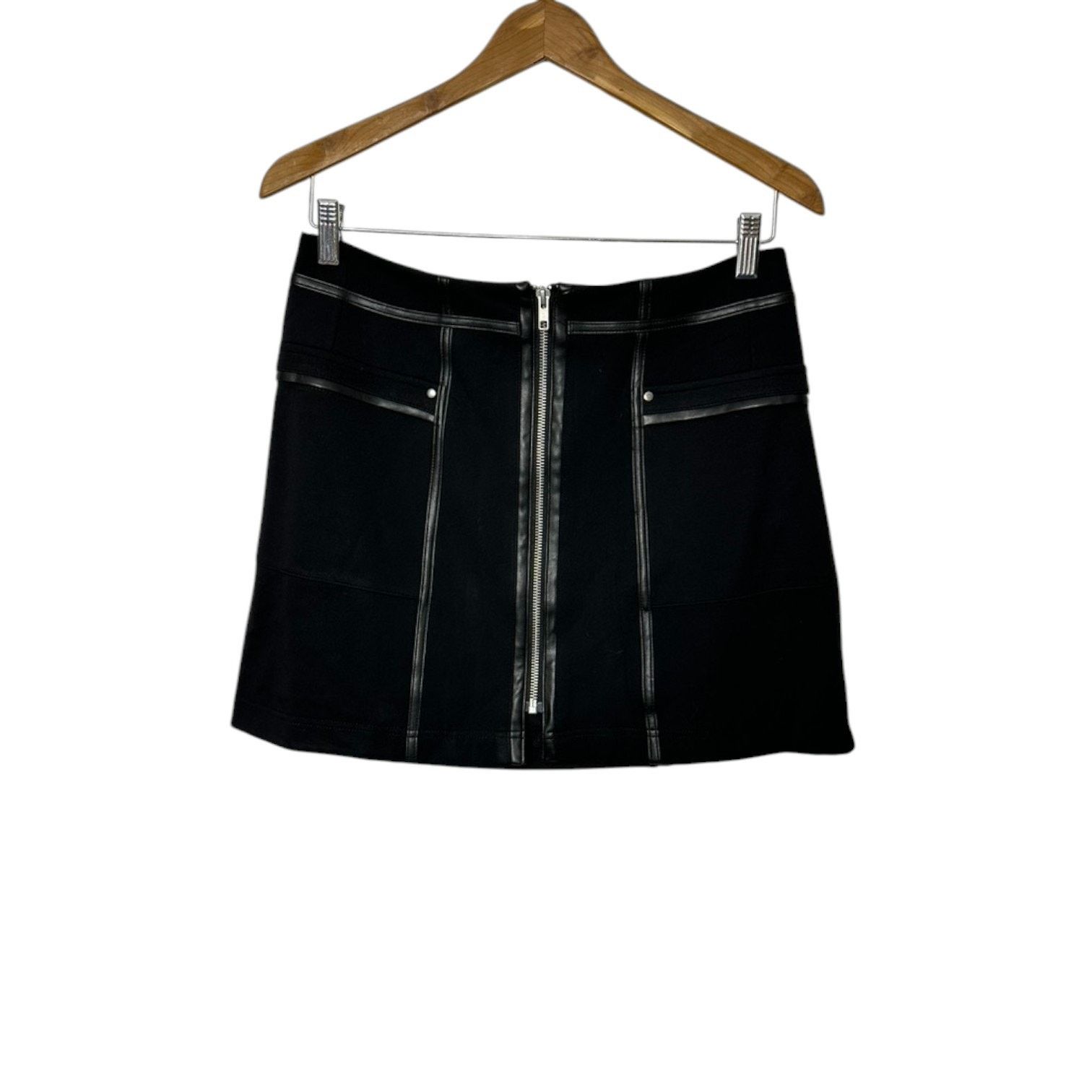 Central Park West Central Park West Black Zip Front Mini Skirt Medium NEW Size 28" / US 6 / IT 42 - 2 Thumbnail