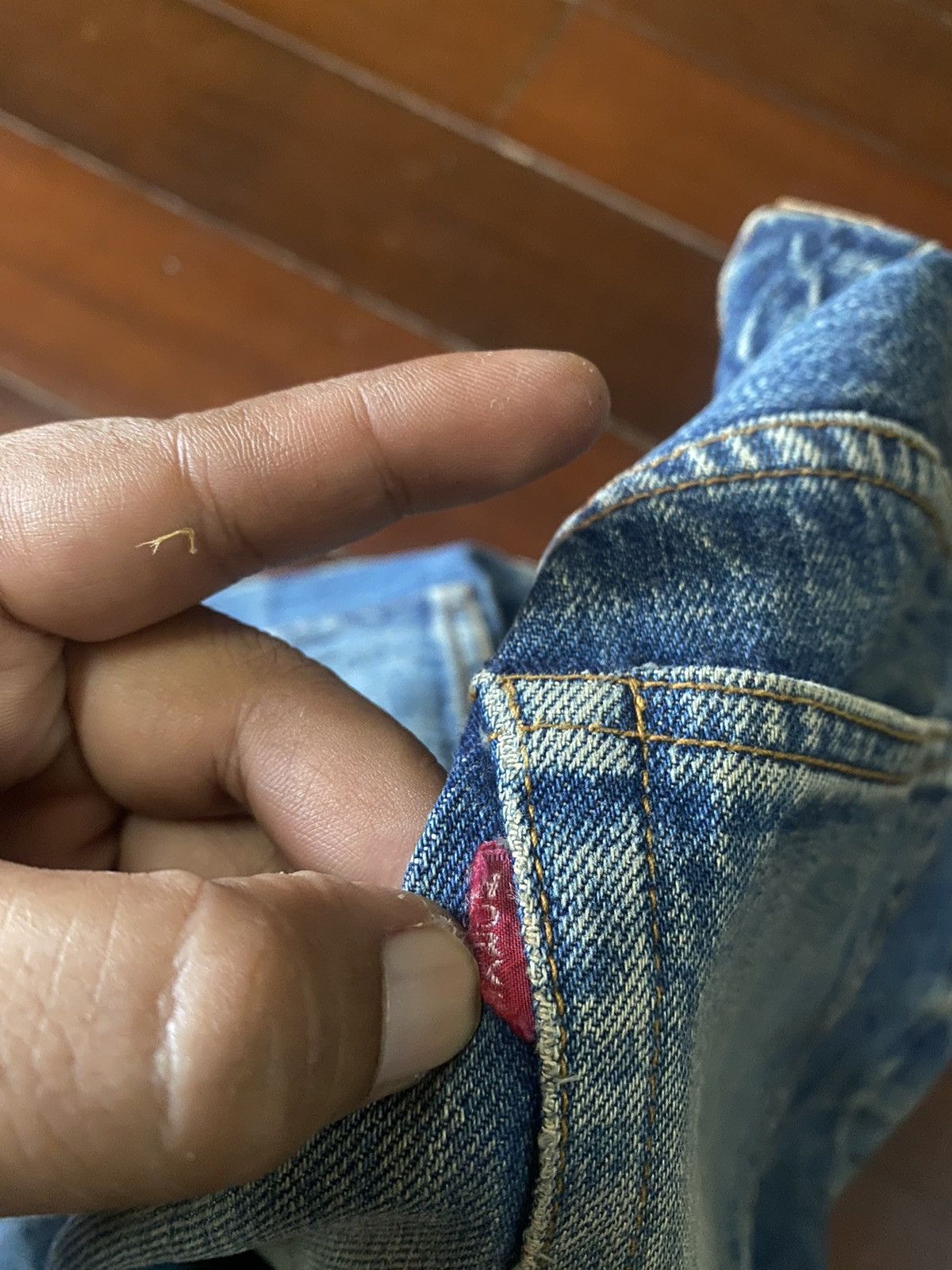 Japanese Brand FIRE 🔥 Warehouse DOUBBLE WORKS Selvedge SPLATTED COLOUR Size US 35 - 19 Thumbnail