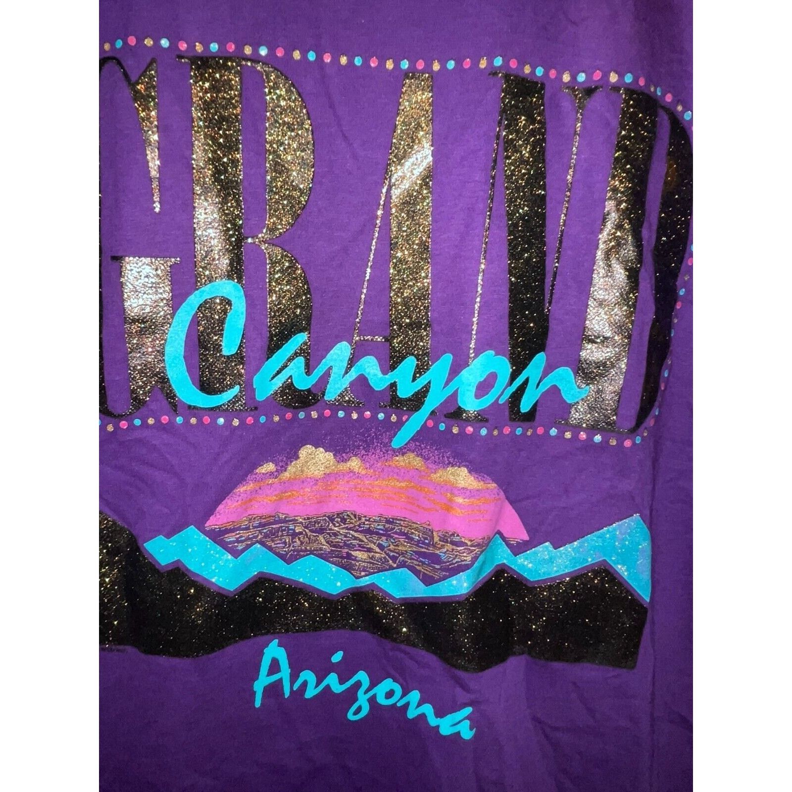Jerzees Vintage Grand Canyon Shirt Arizona Purple Gold Tee VTG Large Size US L / EU 52-54 / 3 - 3 Thumbnail