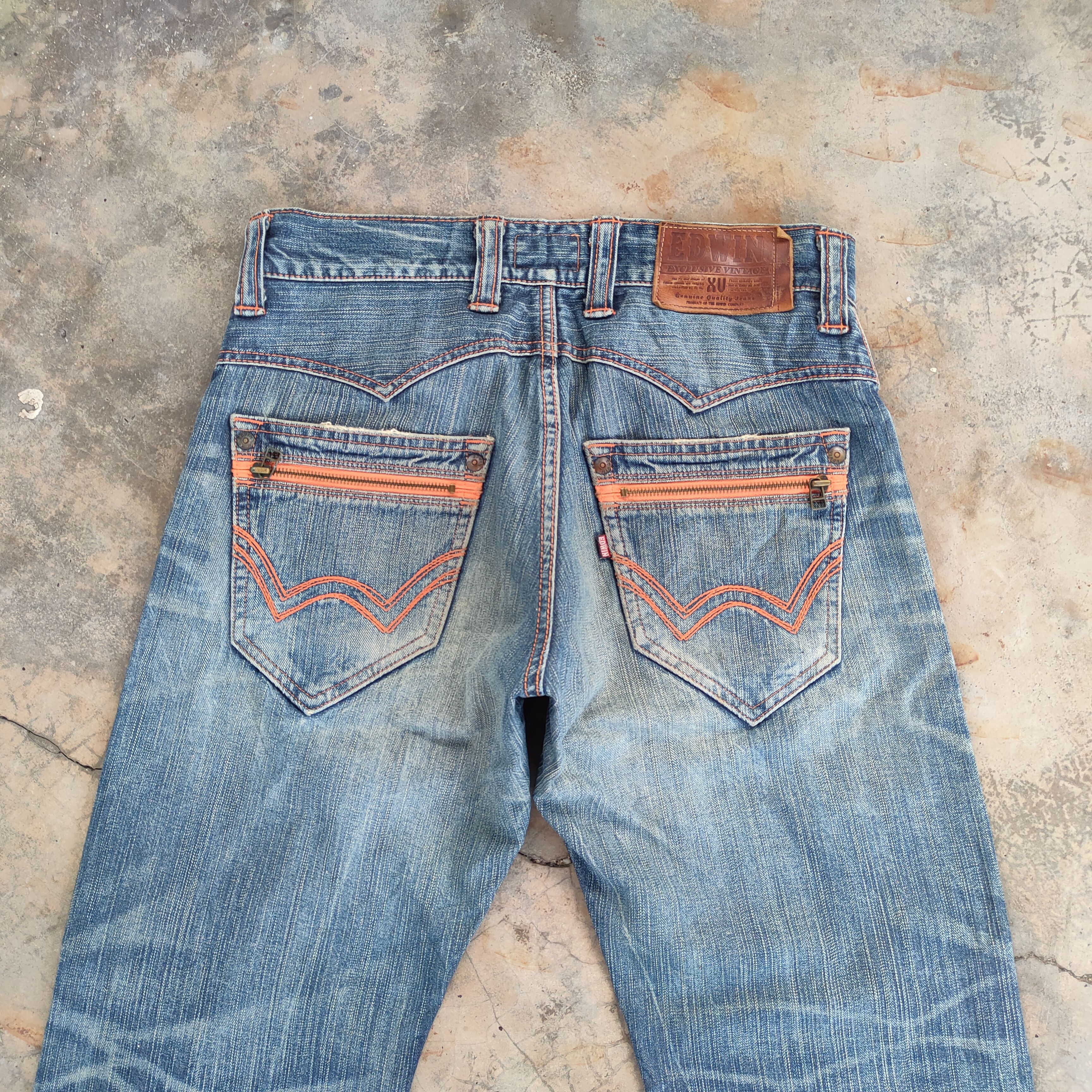 Edwin # EDWIN VINTAGE RIPPED FADED JEANS DENIM PANTS Size US 32 / EU 48 - 10 Thumbnail