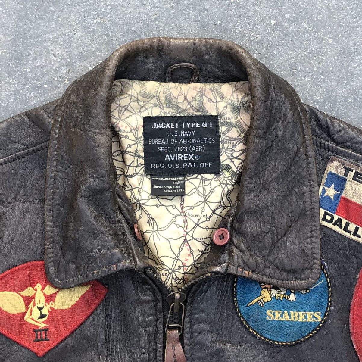 Vintage Avirex Top Gun USS Type G-1 Leather Flight Jacket