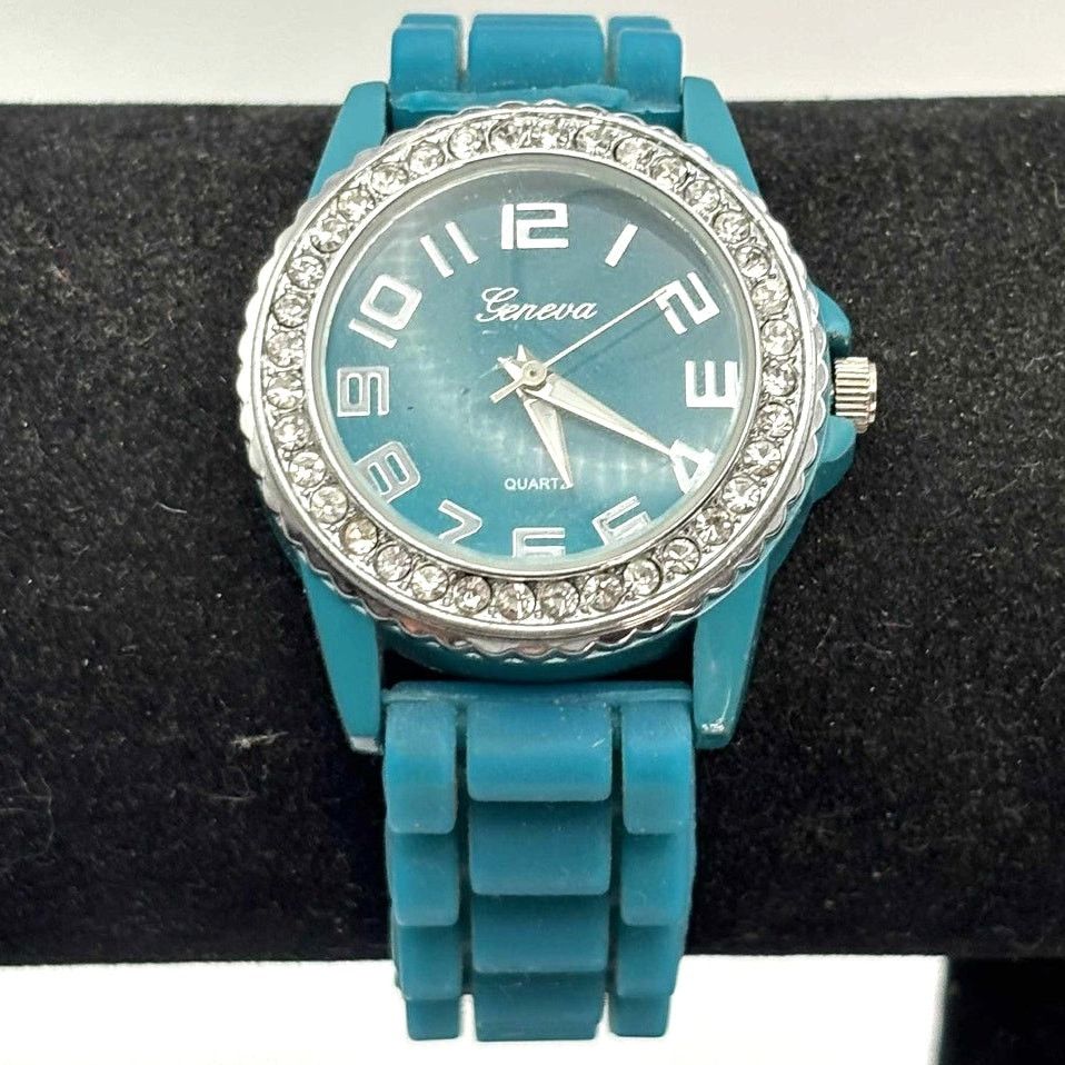 Geneva Blue Crystal Geneva Watch Size ONE SIZE - 1 Thumbnail
