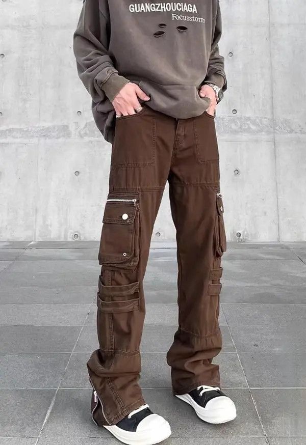 Japanese Brand VIBE High street zip pocket micro flare cargo trousers Size US 30 / EU 46 - 5 Thumbnail