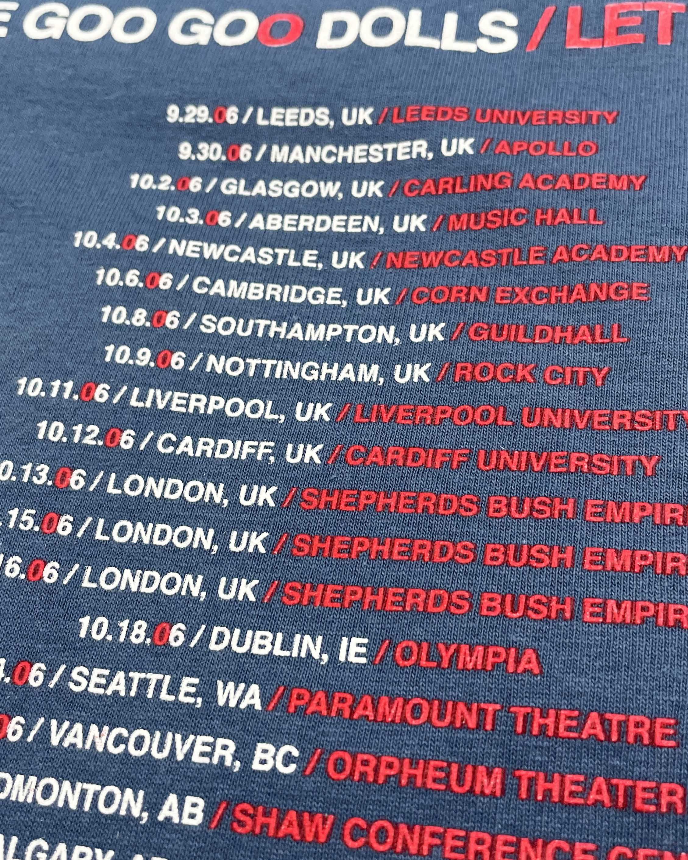 Band Tees Goo Goo Dolls Let Love In Tour 2006 Tshirt Size US M / EU 48-50 / 2 - 6 Thumbnail