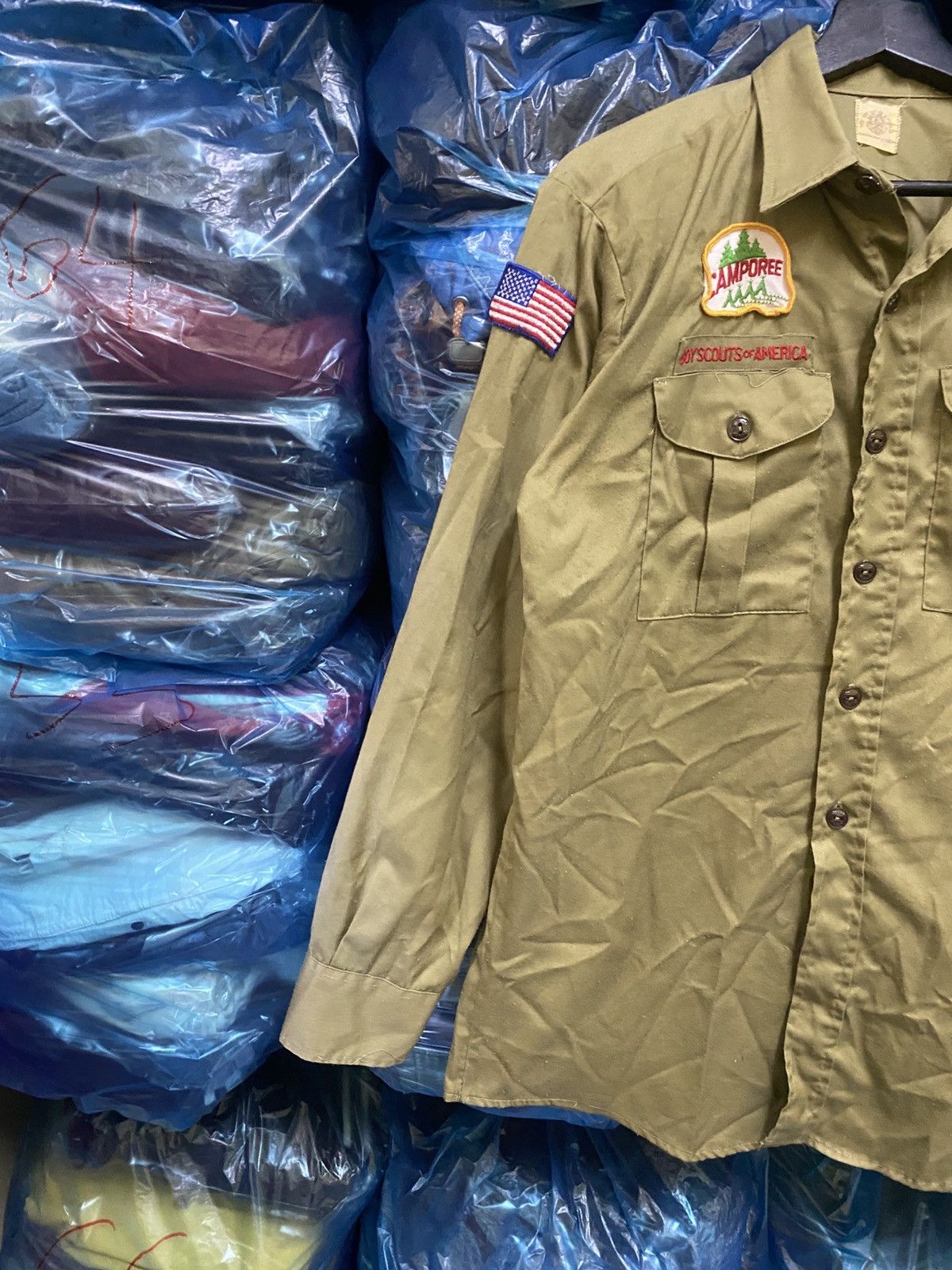 Vintage 1960s Boy Scouts of America Olive Green Uniform Shirt Size US M / EU 48-50 / 2 - 5 Thumbnail