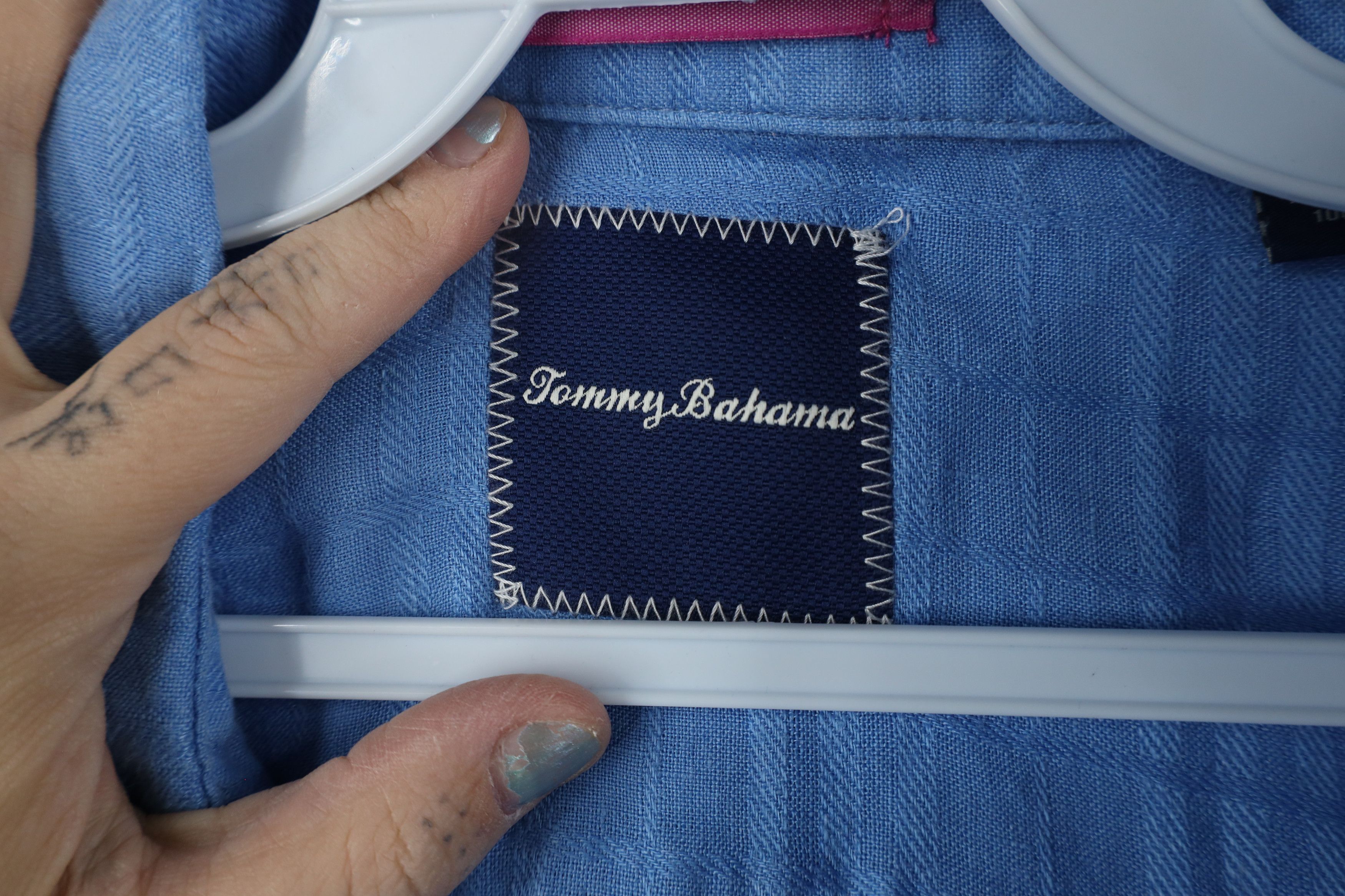 Tommy Bahama × Vintage Vintage Tommy Bahama Short Sleeve Collared Button Shirt Blue Size US XXL / EU 58 / 5 - 6 Thumbnail