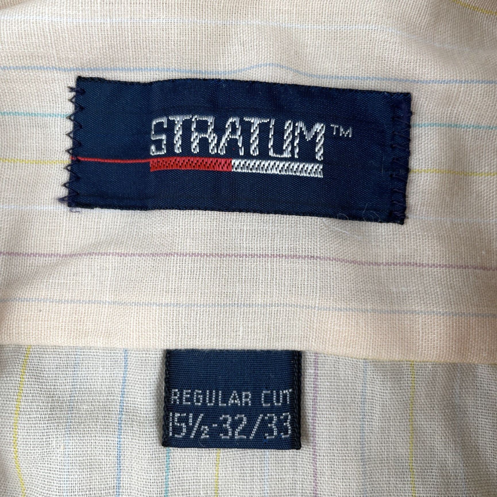 Vintage VINTAGE Stratum Perma Prest Long Sleeve Button Up Shirt 15.5 Large Made In USA Size US L / EU 52-54 / 3 - 4 Thumbnail