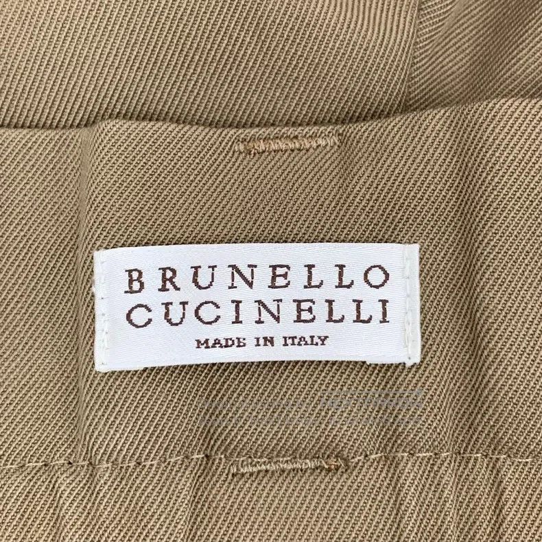 Brunello Cucinelli Brunello Cucinelli Brown wool leather belt casual trousers Size 26" / US 2 / IT 38 - 6 Thumbnail