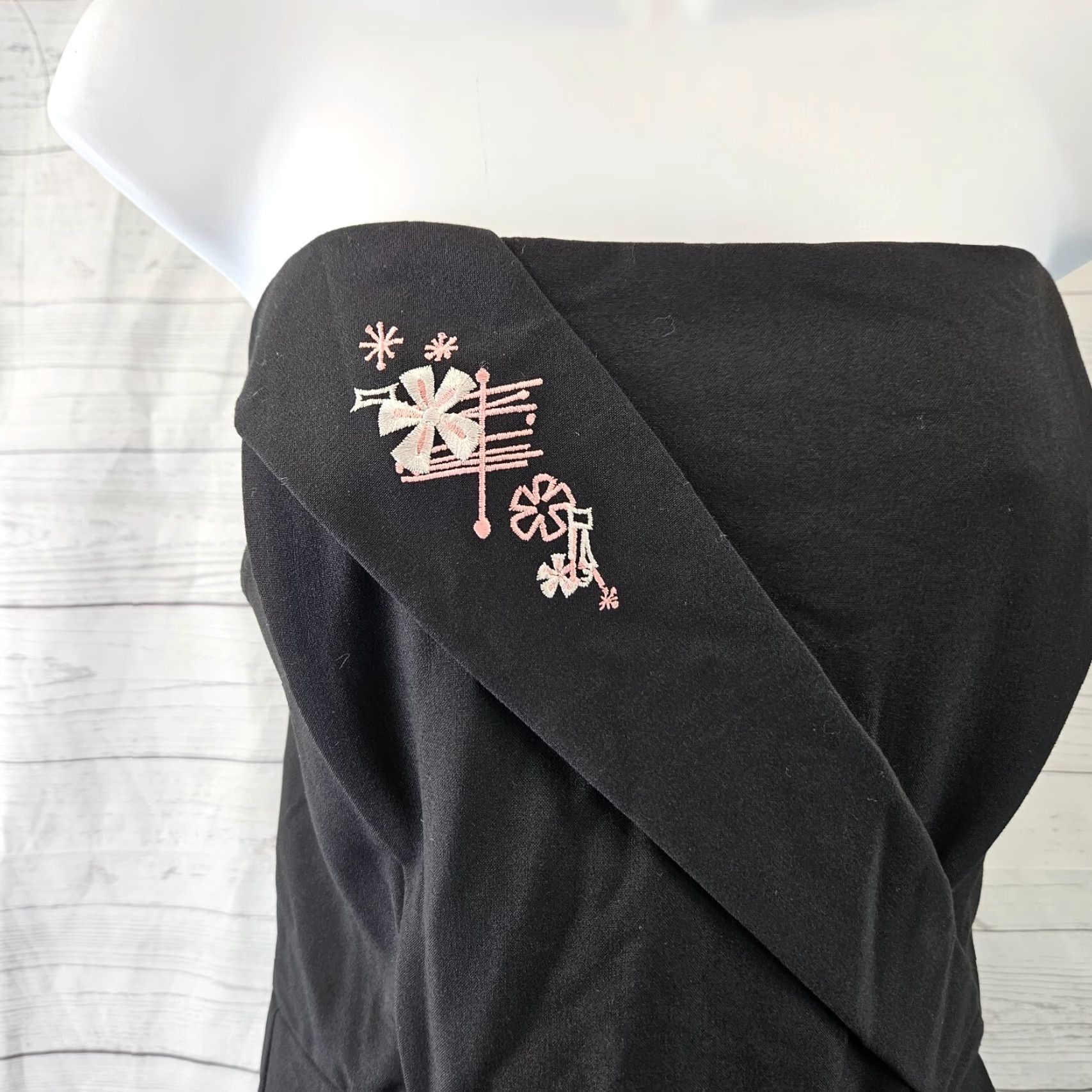 Pinko Rock Steady Womens Strapless Dress Sz 12 Black Pink Embroidered Floral Size XL / US 12-14 / IT 48-50 - 3 Thumbnail