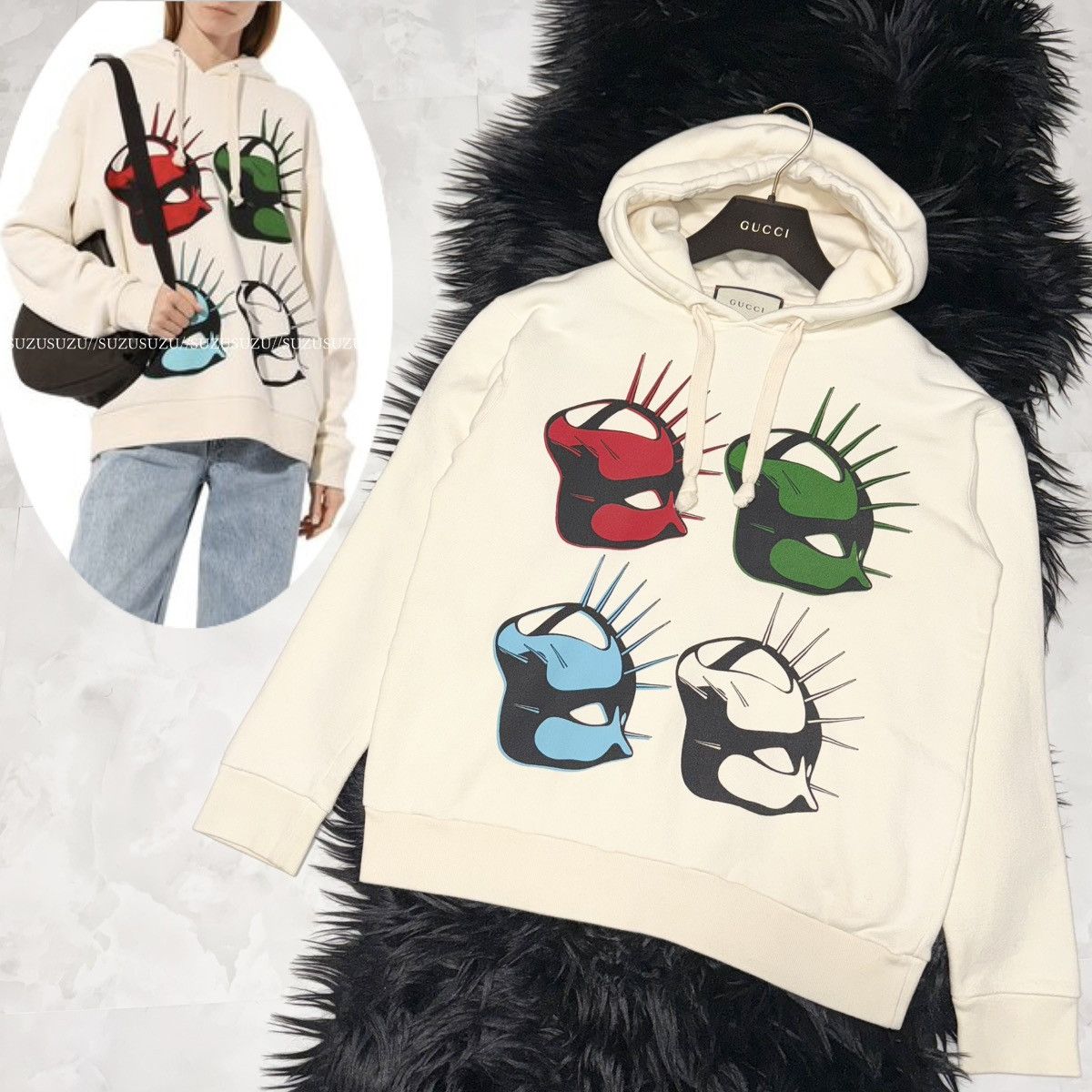 Gucci Genuine Gucci Long Sleeve Hoodie Hooded Sweatshirt XS Ivory Size XS / US 0-2 / IT 36-38 - 1 Thumbnail