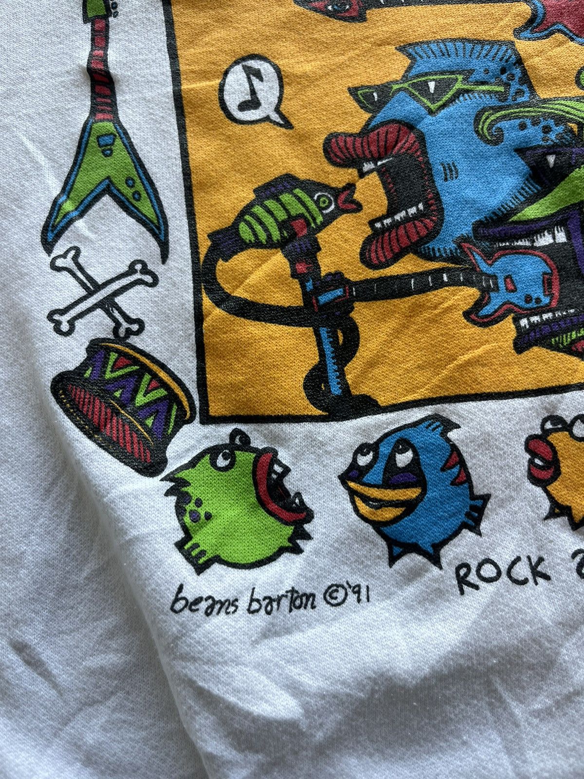Vintage Vtg Rock and Roll Sole Artwork 91’s Design by Beans Barton Size US XL / EU 56 / 4 - 8 Thumbnail