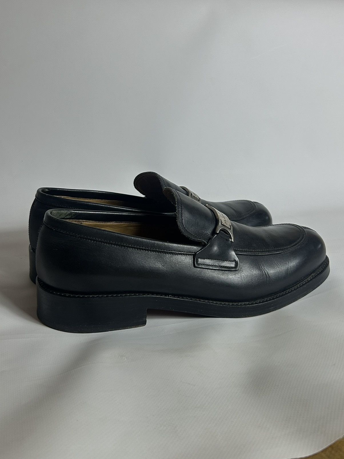 Dolce & Gabbana Vintage Dolce & Gabbana Metal Logo Leather Loafers Size US 10 / EU 43 - 2 Thumbnail