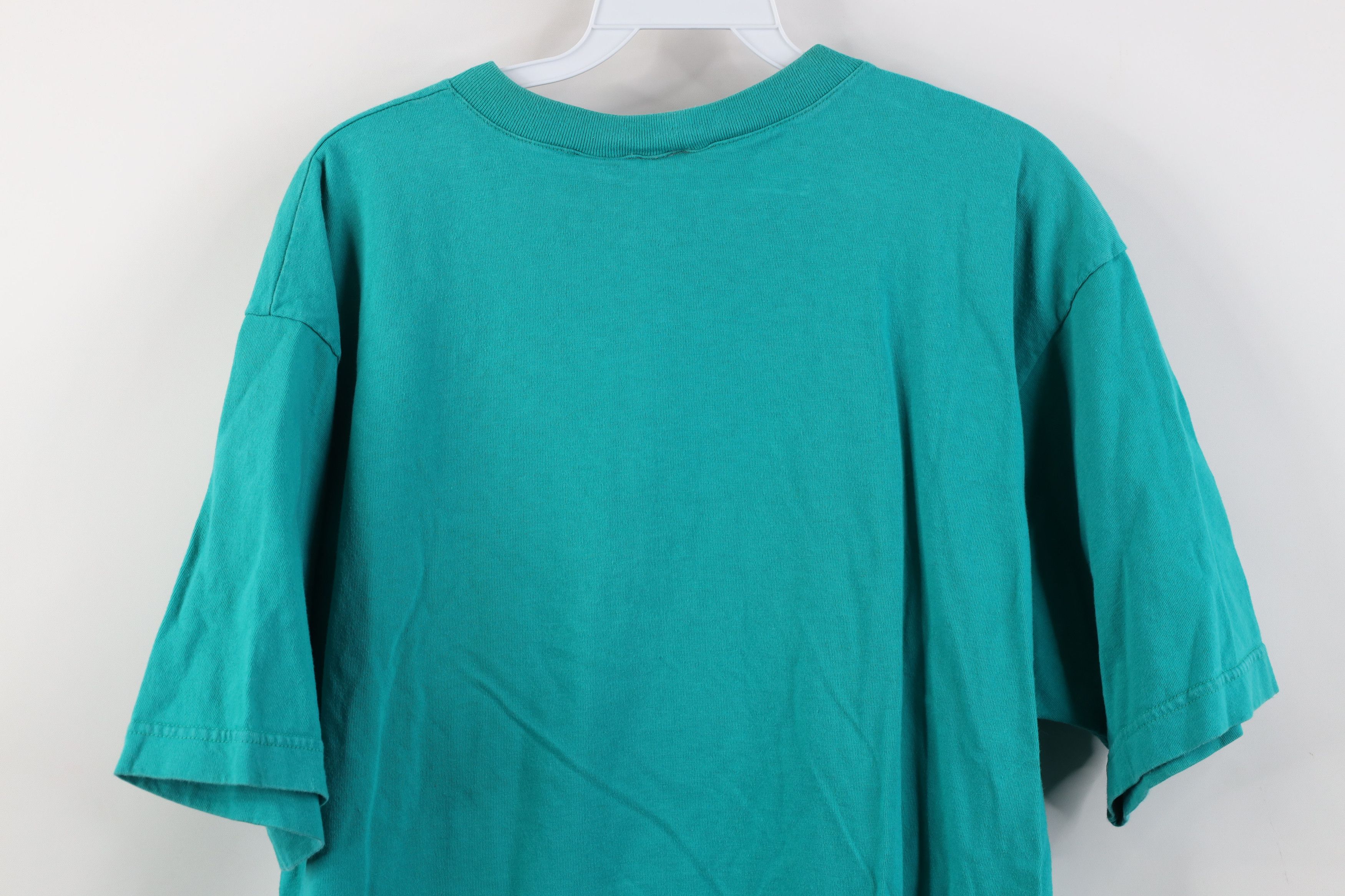 Hanes Vintage 90s Hanes Heavyweight Cotton Henley T-Shirt Teal Size US XL / EU 56 / 4 - 13 Thumbnail