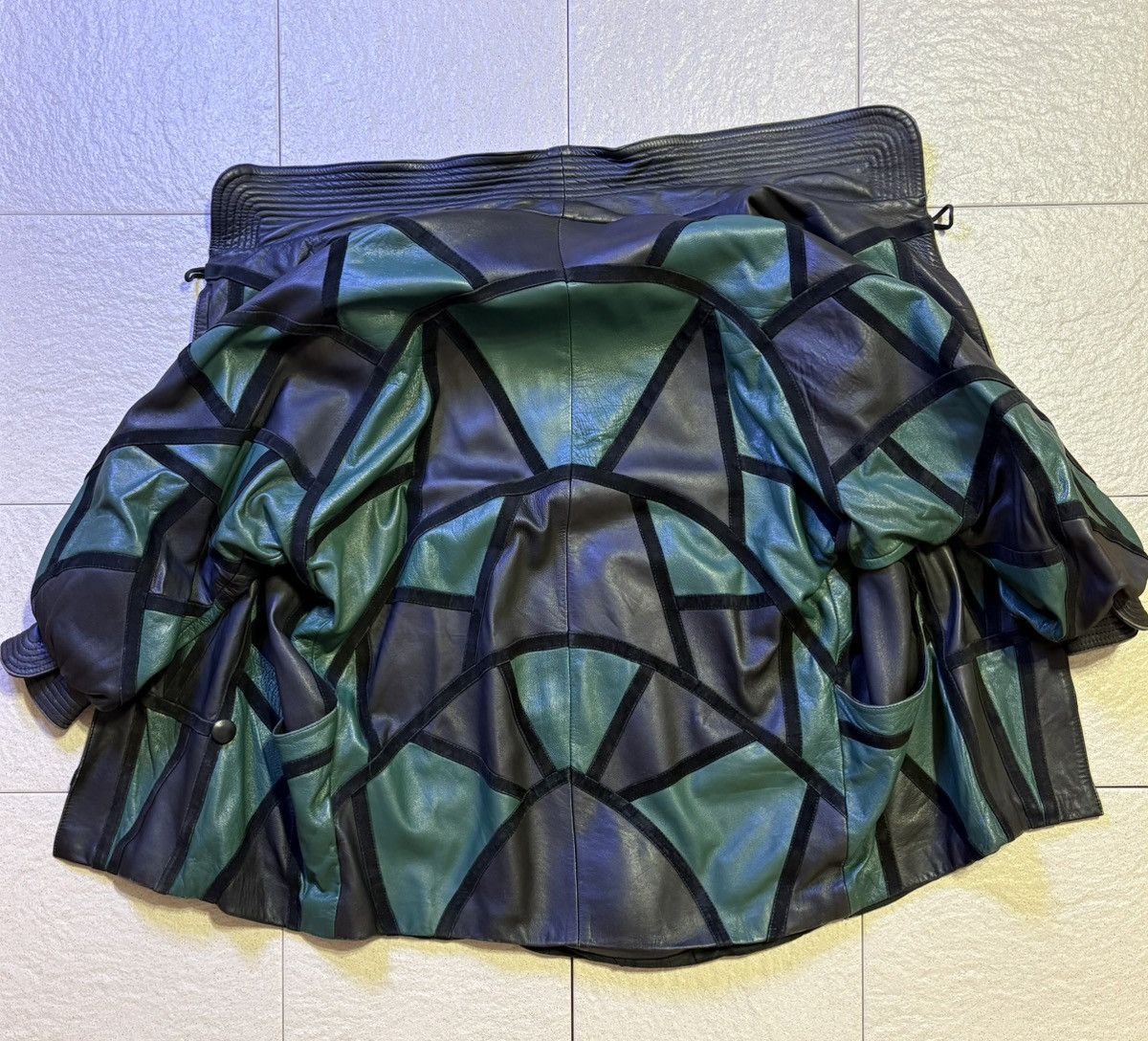 Other Vintage Patchwork Leather Batwing Jacket Rare 80s Size US M / EU 48-50 / 2 - 16 Thumbnail