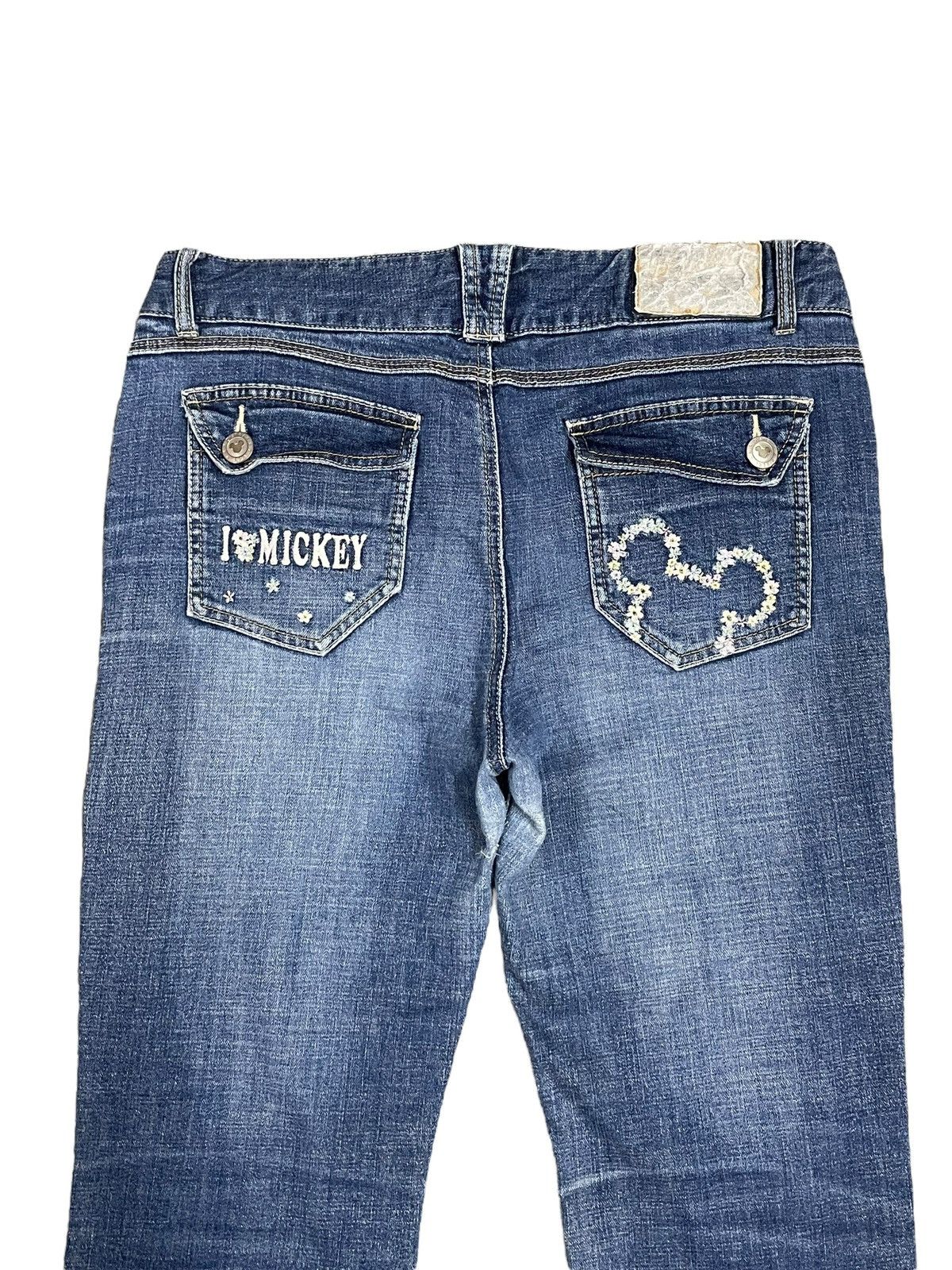 Disney Vtg Y2K Disney Mickey Mouse Embroidery Women Wide Leg Jeans Size 33" - 10 Thumbnail