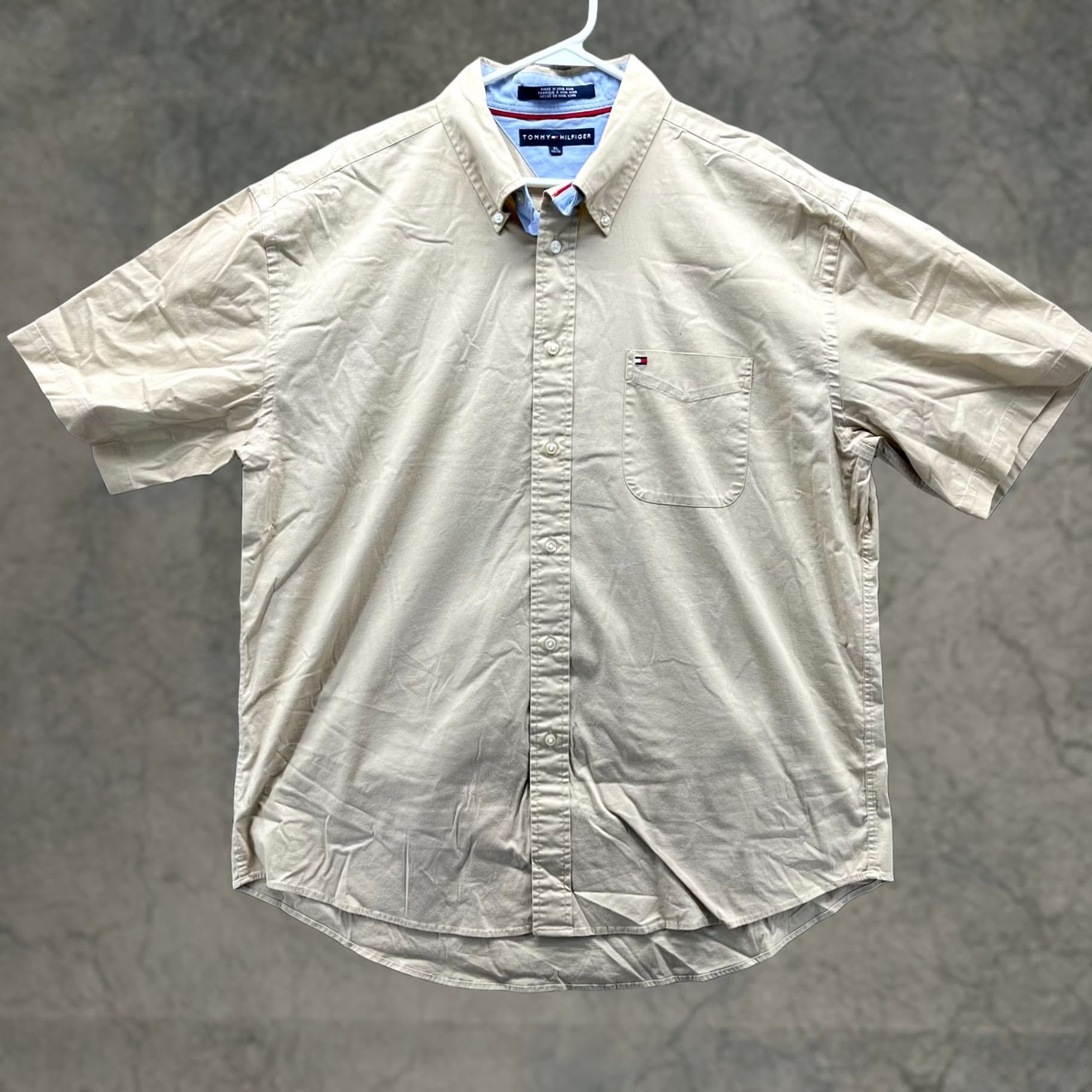 Tommy Hilfiger VINTAGE Tommy Hilfiger Shirt Mens XL Tan Casual Button Up Pocket Outdoors Camp Vintage Outdoors Camp Shirt XL Mens Beige Size US XL / EU 56 / 4 - 1 Thumbnail