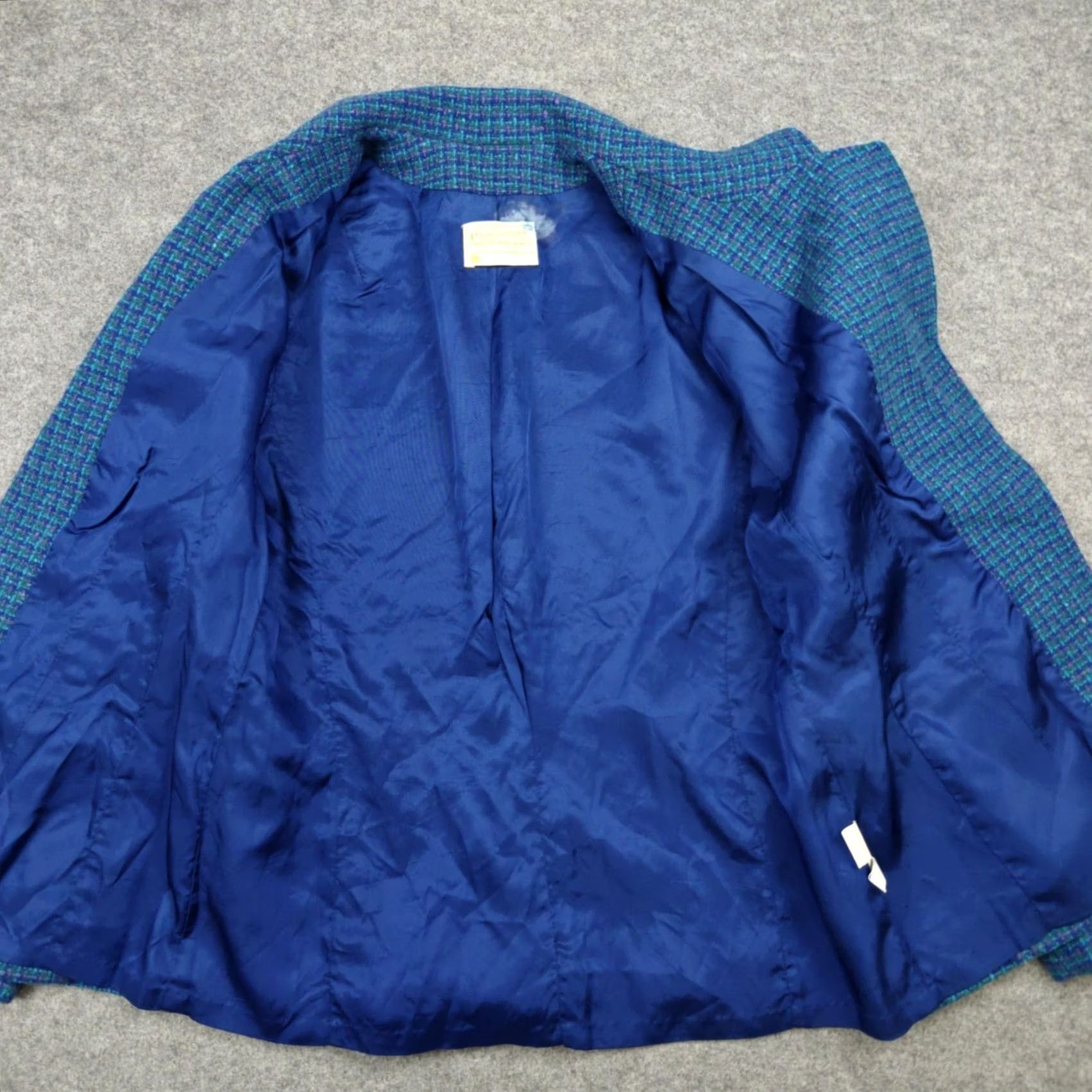 Pendleton VINTAGE Pendleton Blazer Womens 12 Blue Wool Check Tweed One-Button Lined Blazer Women Mens? Size XL / US 12-14 / IT 48-50 - 3 Thumbnail