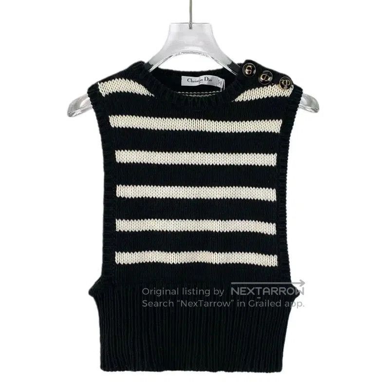 Dior Dior Black Striped Wool Sleeveless Sweater . Size XS / US 0-2 / IT 36-38 - 1 Thumbnail