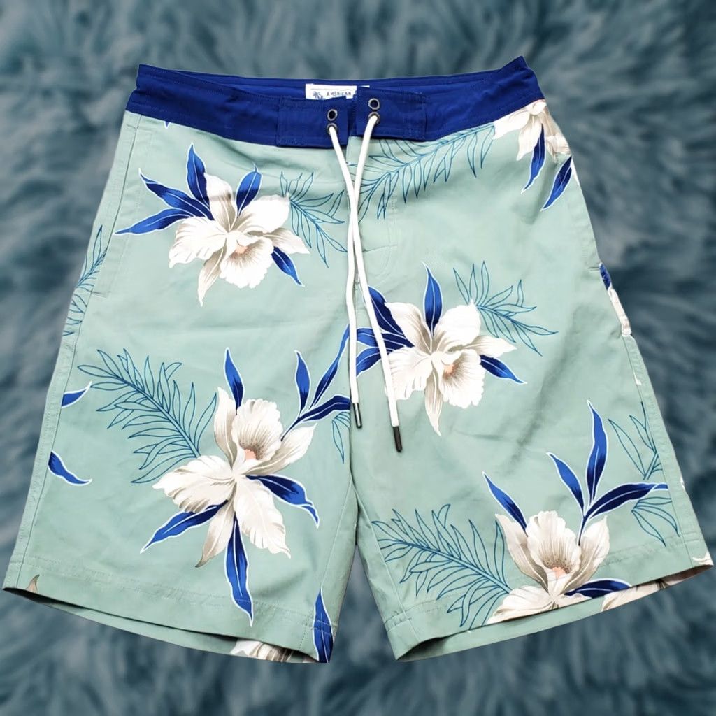 American Eagle Outfitters American Eagle Outfitters Board Shorts Mens XS Multicolor Floral Print Drawstring Logo EUC Size US 27 - 1 Thumbnail
