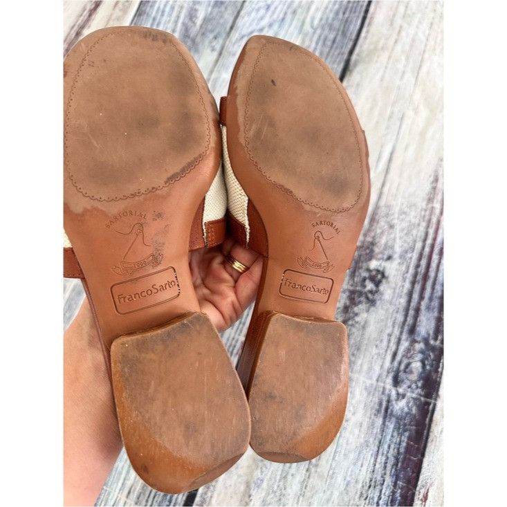 Franco Sarto Franco Sarto Brown & Cream Slip-On Sandals Size US 6 / IT 36 - 7 Thumbnail