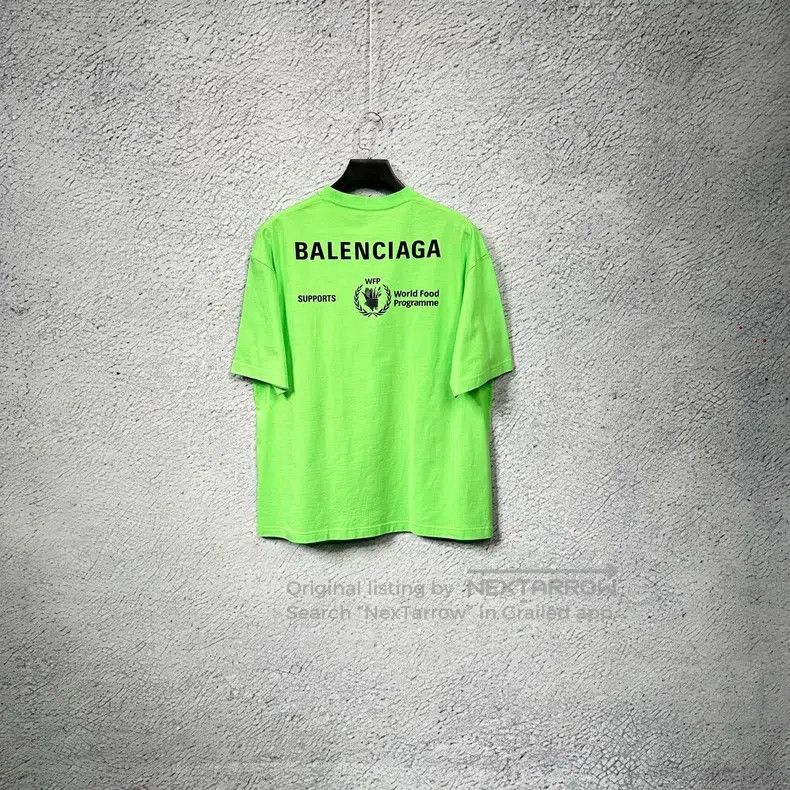 Balenciaga Balenciaga Neon green WFP wheat ear print food aid short s Size US M / EU 48-50 / 2 - 2 Thumbnail