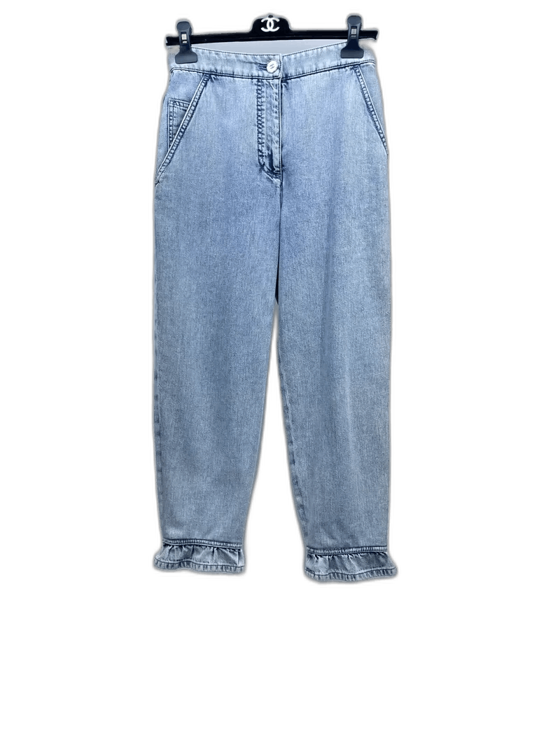 Chanel Chanel Ruffled Hem Denim Pants -2505 Size 33" - 1 Thumbnail