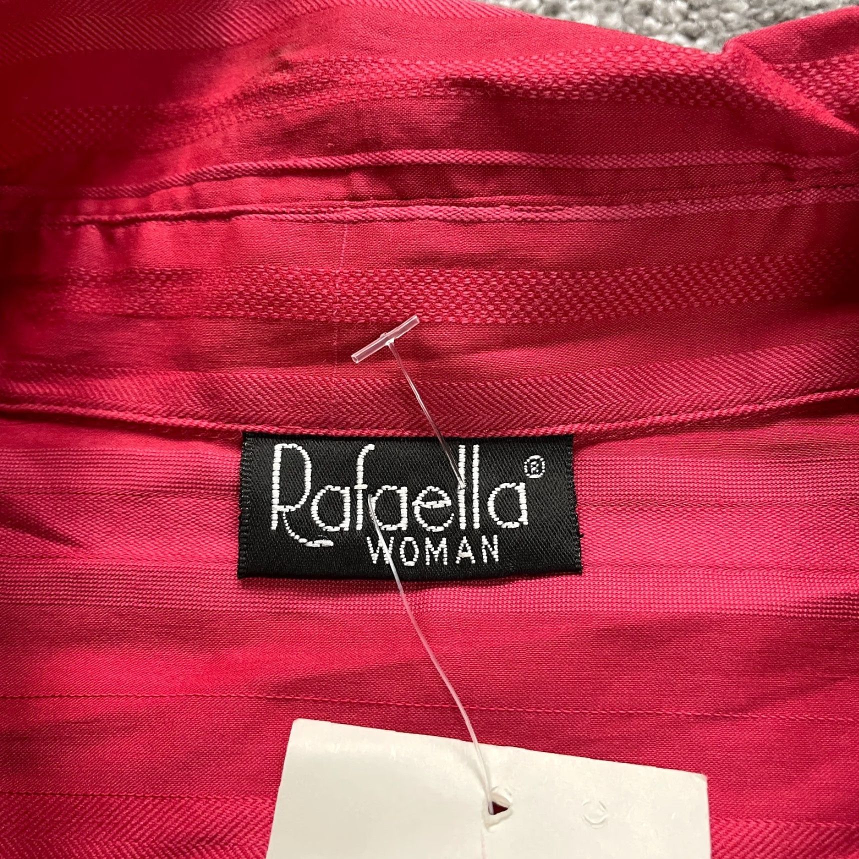Vintage Rafaella Button Down Blouse Womens 2XL Red Striped Long Sleeve Casual Top NWT Size XXL / US 16-18 / IT 52-54 - 5 Thumbnail