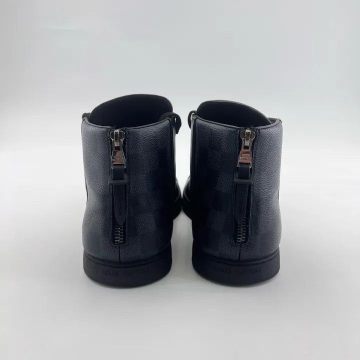 Louis Vuitton Louis Vuitton Black Mid-Top Checkerboard Zip Sneakers -2508 Size US 8 / EU 41 - 3 Thumbnail