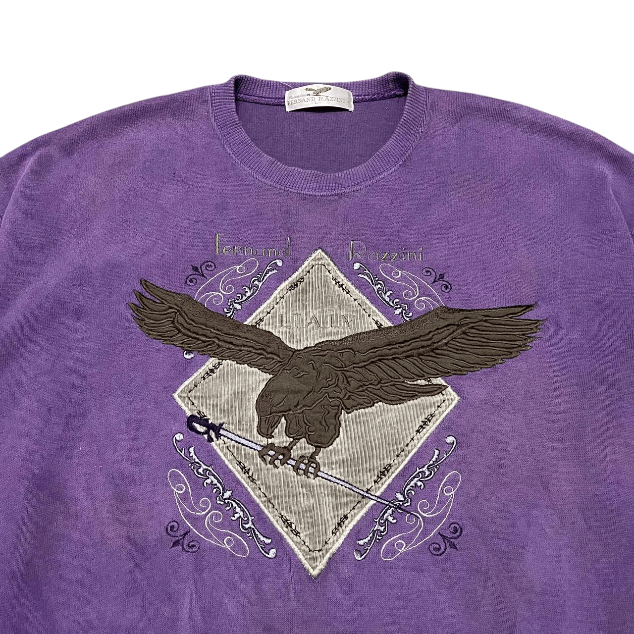 Japanese Brand Vintage Fernand Razzini Embroidery Eagle Sweatshirt Size US L / EU 52-54 / 3 - 2 Thumbnail