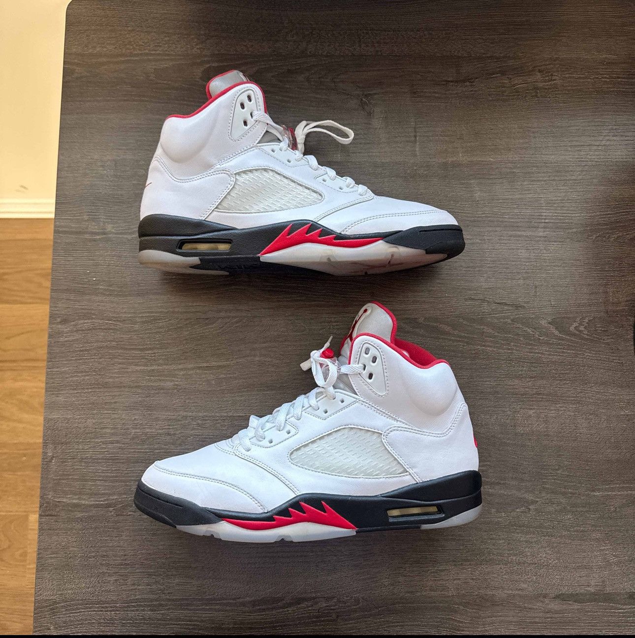 Jordan Brand Air Jordan 5 Retro “White Fire Red” 2020 Size US 12 / EU 45 - 1 Thumbnail